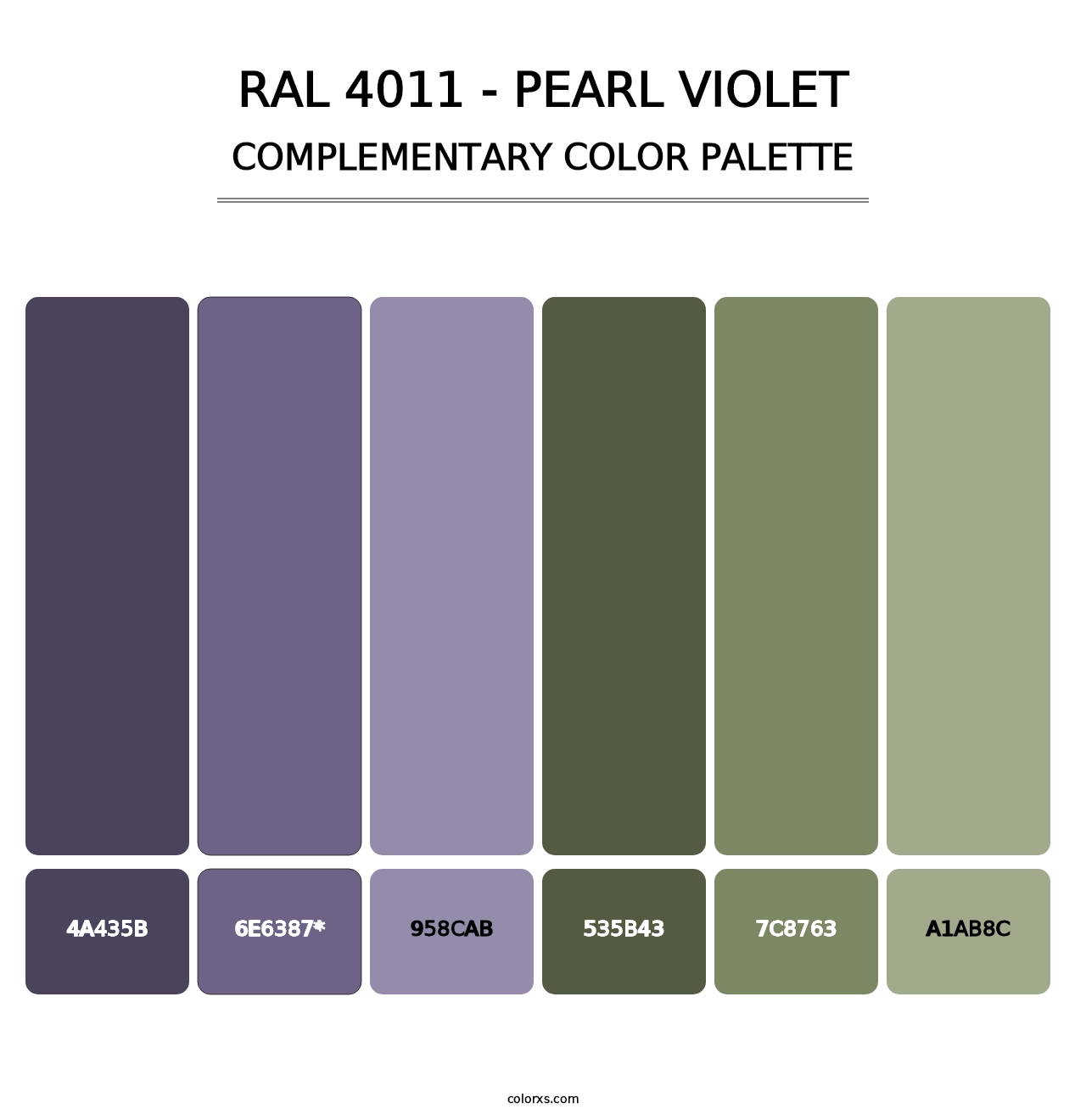 RAL 4011 - Pearl Violet - Complementary Color Palette