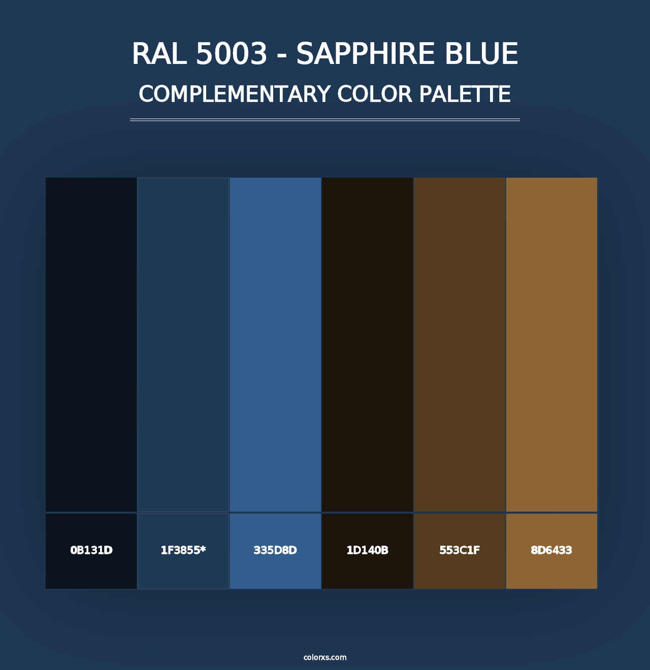 RAL 5003 - Sapphire Blue - Complementary Color Palette