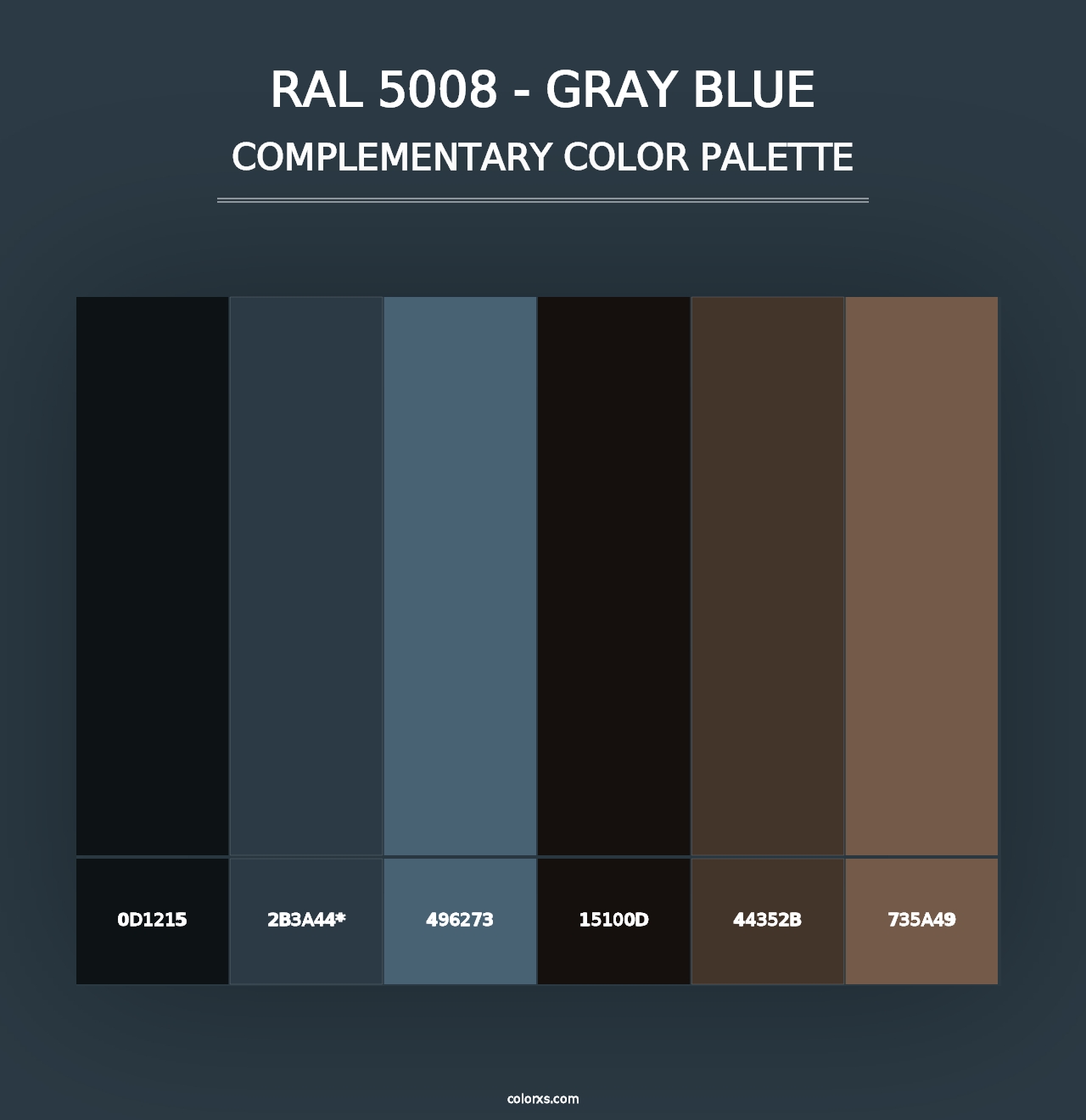 RAL 5008 - Gray Blue - Complementary Color Palette