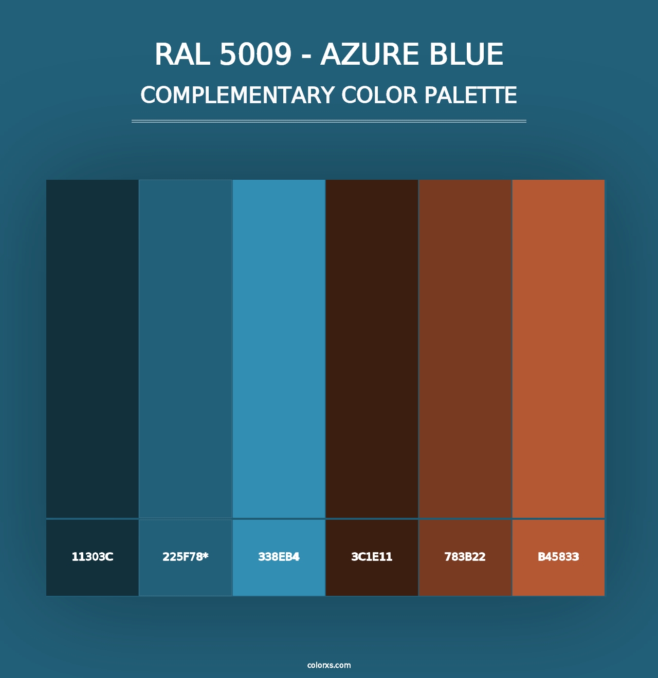 RAL 5009 - Azure Blue - Complementary Color Palette