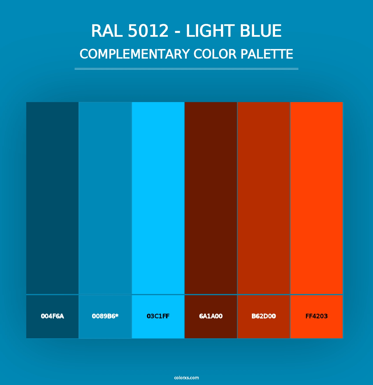 RAL 5012 - Light Blue - Complementary Color Palette