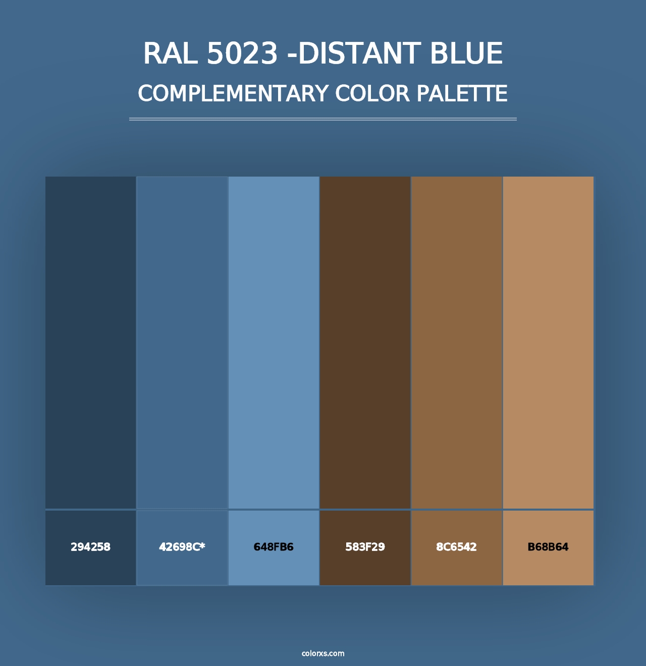 RAL 5023 -Distant Blue - Complementary Color Palette