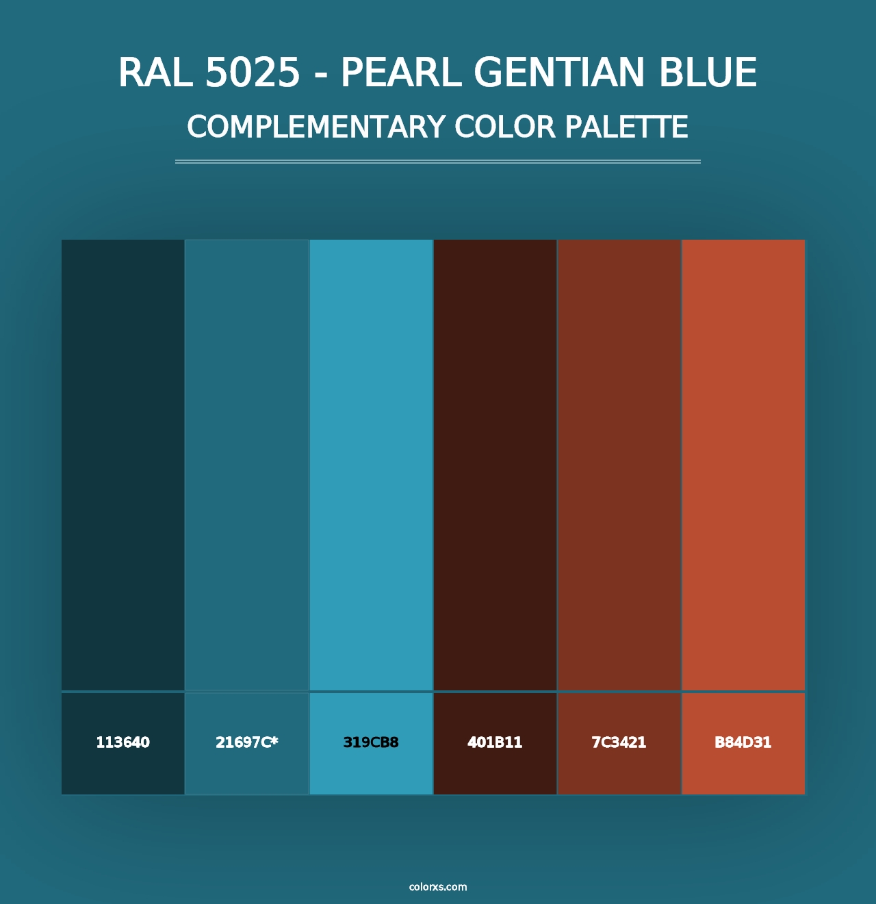 RAL 5025 - Pearl Gentian Blue - Complementary Color Palette