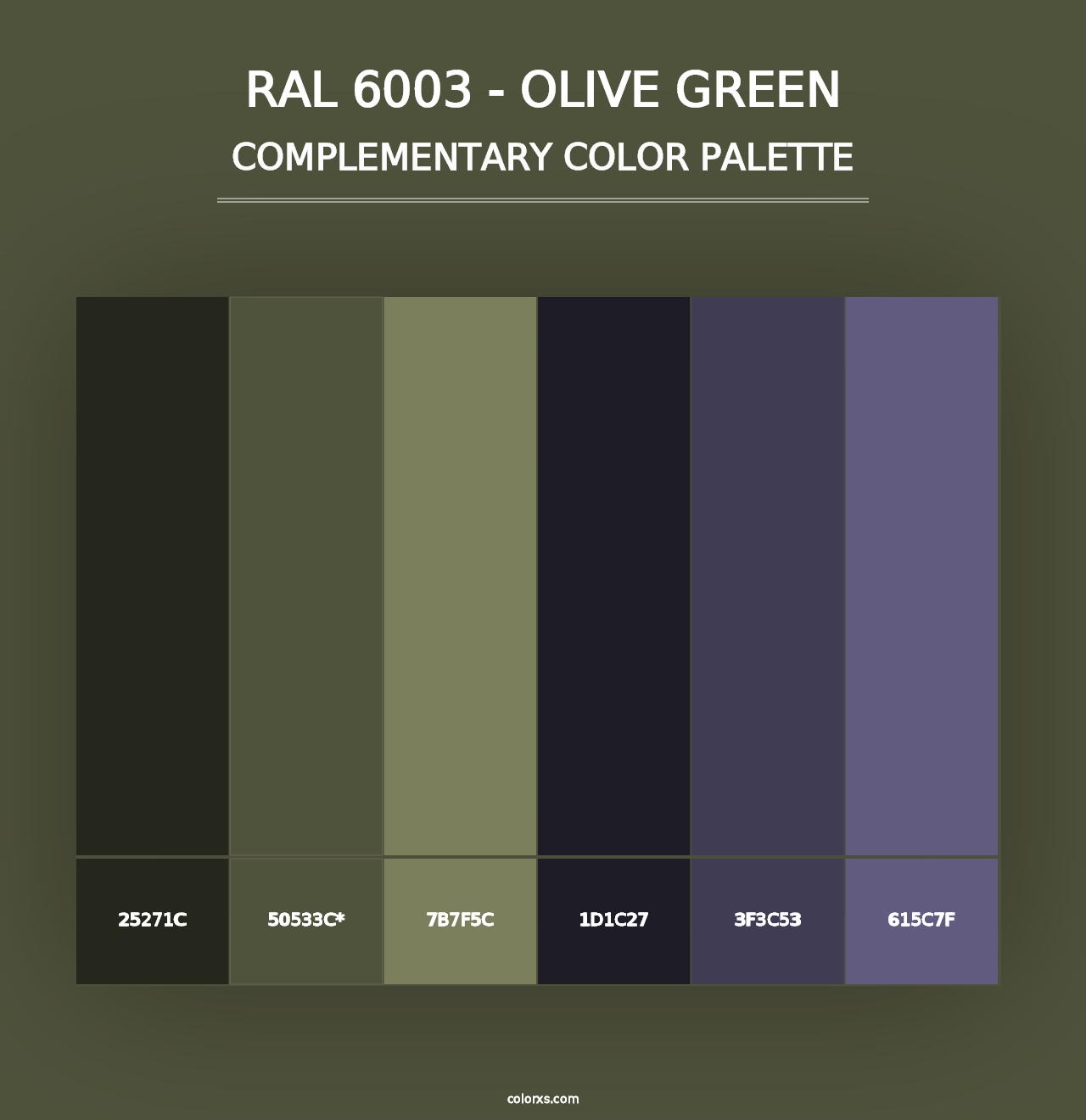 RAL 6003 - Olive Green - Complementary Color Palette