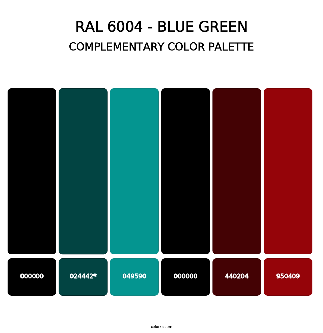 RAL 6004 - Blue Green - Complementary Color Palette