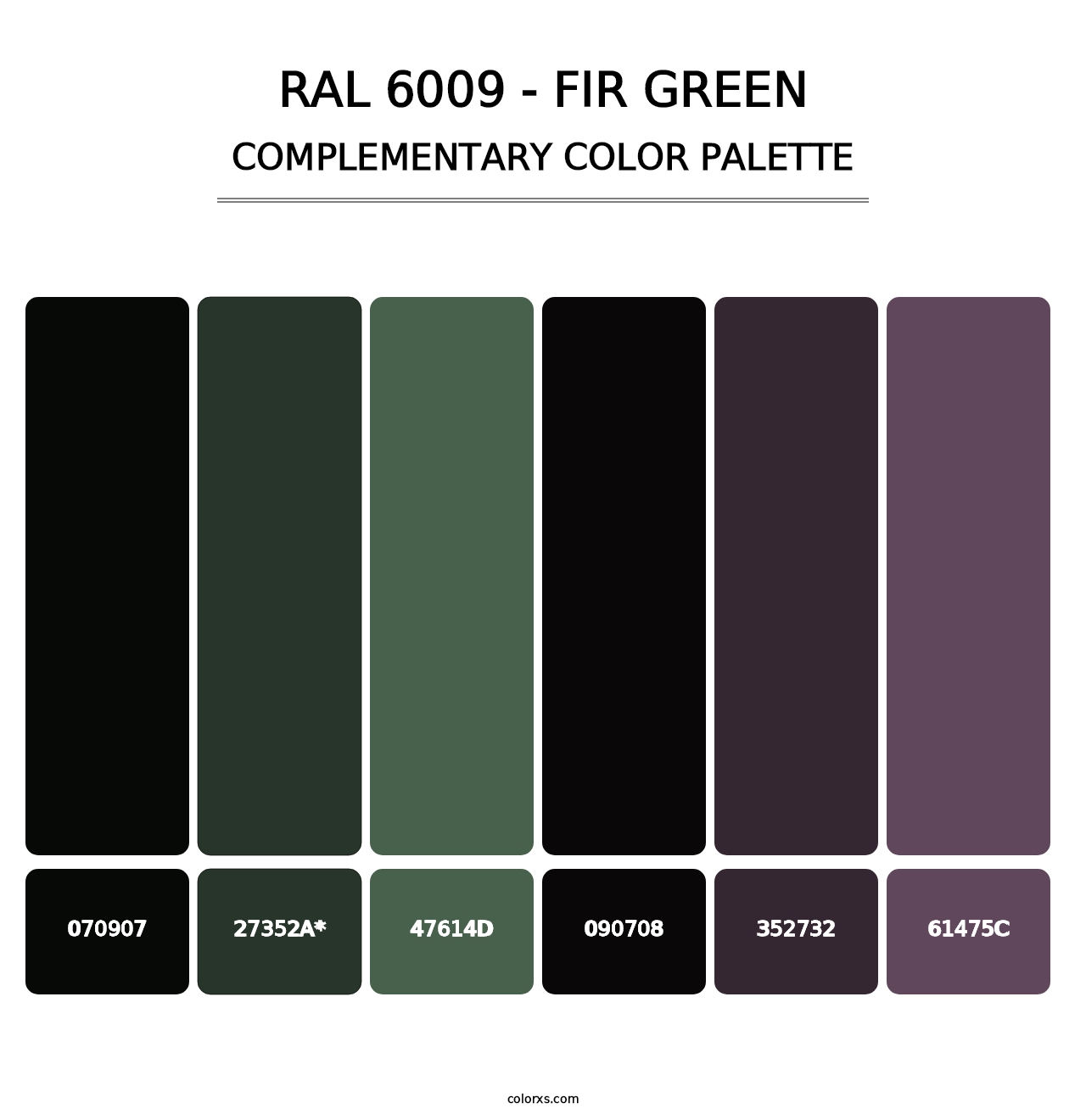 RAL 6009 - Fir Green - Complementary Color Palette