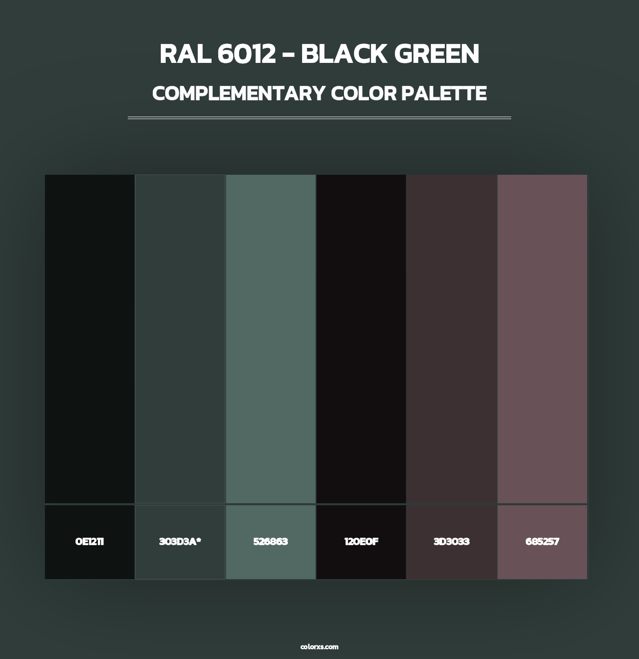 RAL 6012 - Black Green - Complementary Color Palette