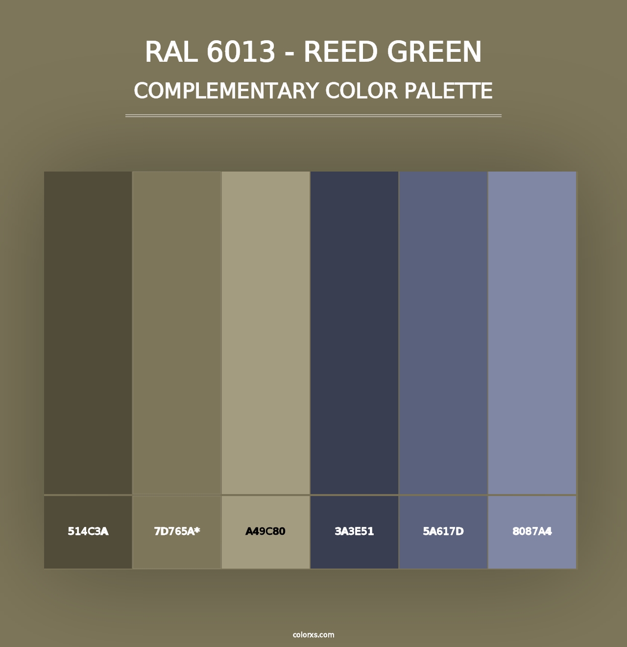 RAL 6013 - Reed Green - Complementary Color Palette