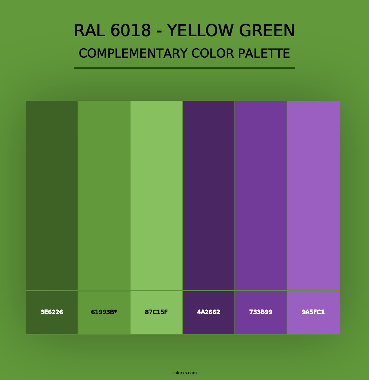 RAL 6018 - Yellow Green - Complementary Color Palette