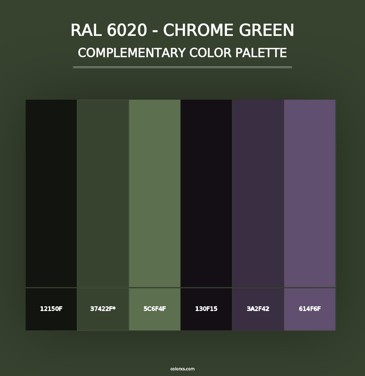 RAL 6020 - Chrome Green - Complementary Color Palette