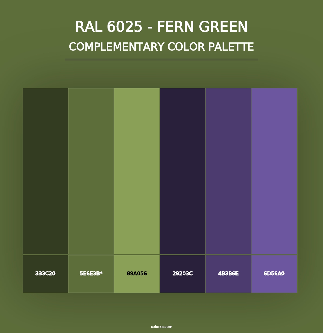 RAL 6025 - Fern Green - Complementary Color Palette