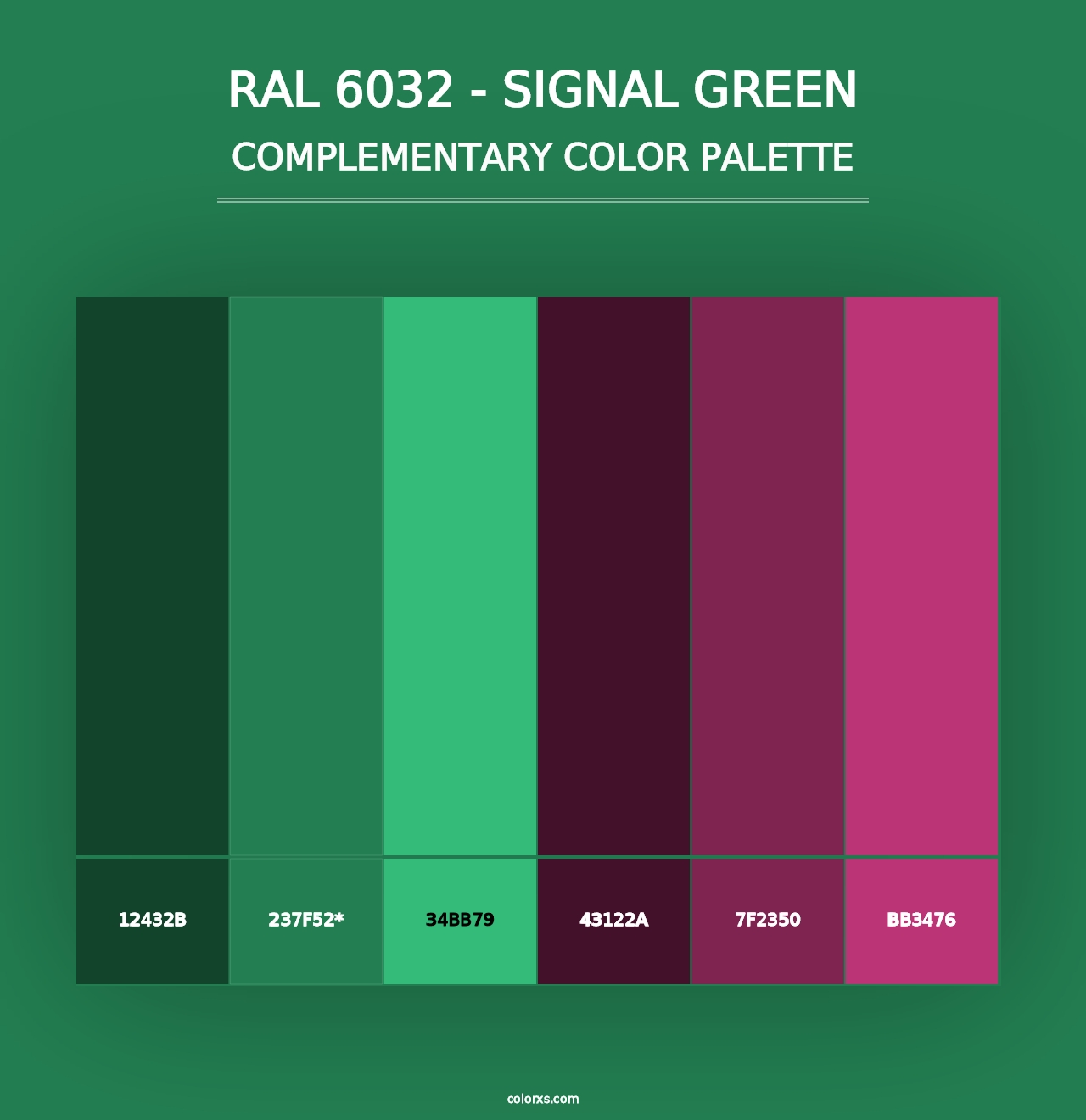 RAL 6032 - Signal Green - Complementary Color Palette