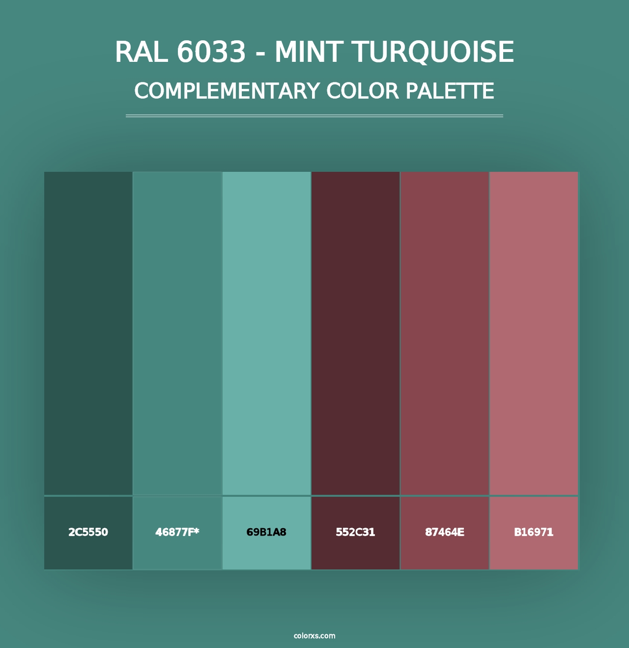 RAL 6033 - Mint Turquoise - Complementary Color Palette