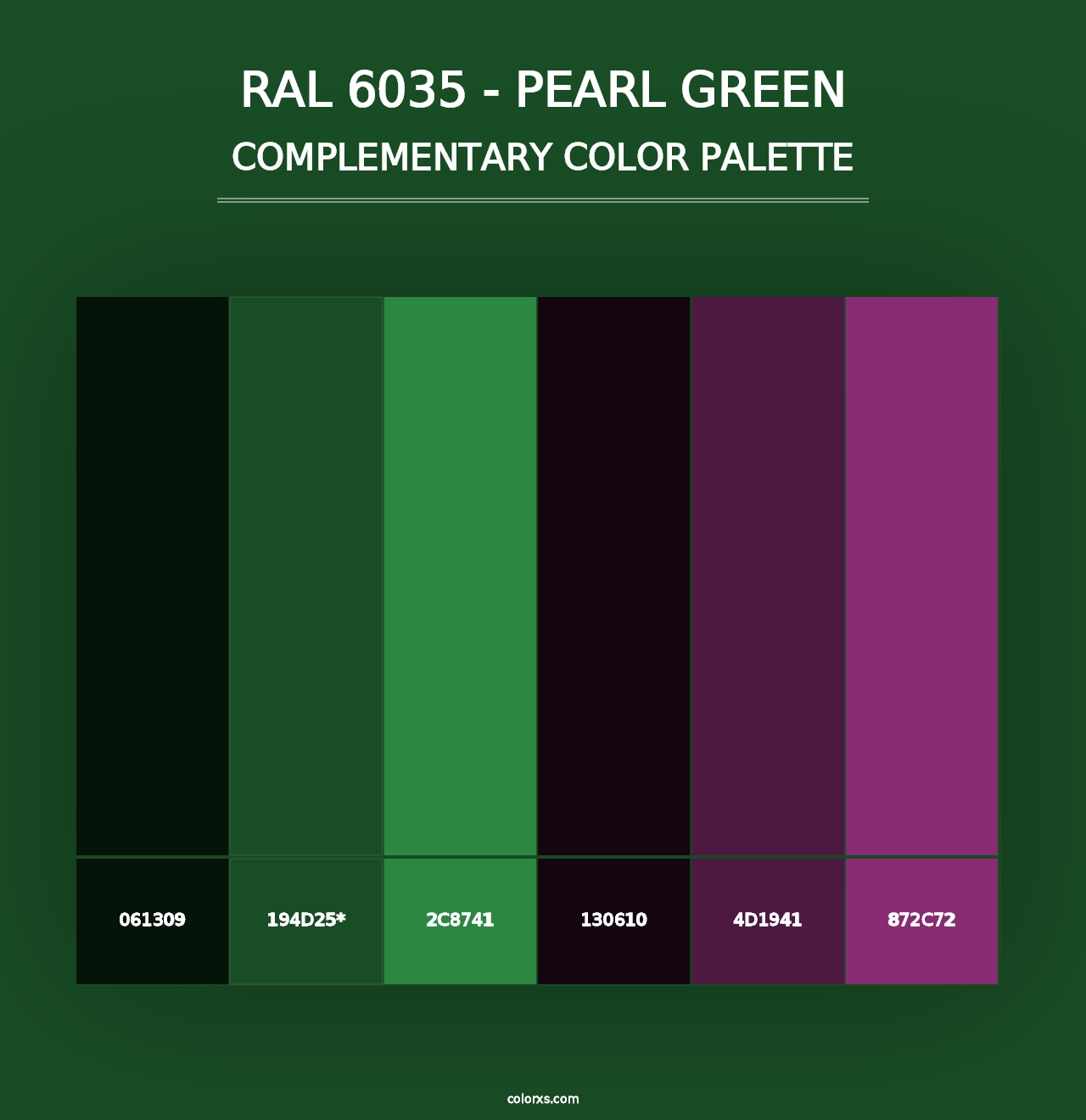 RAL 6035 - Pearl Green - Complementary Color Palette