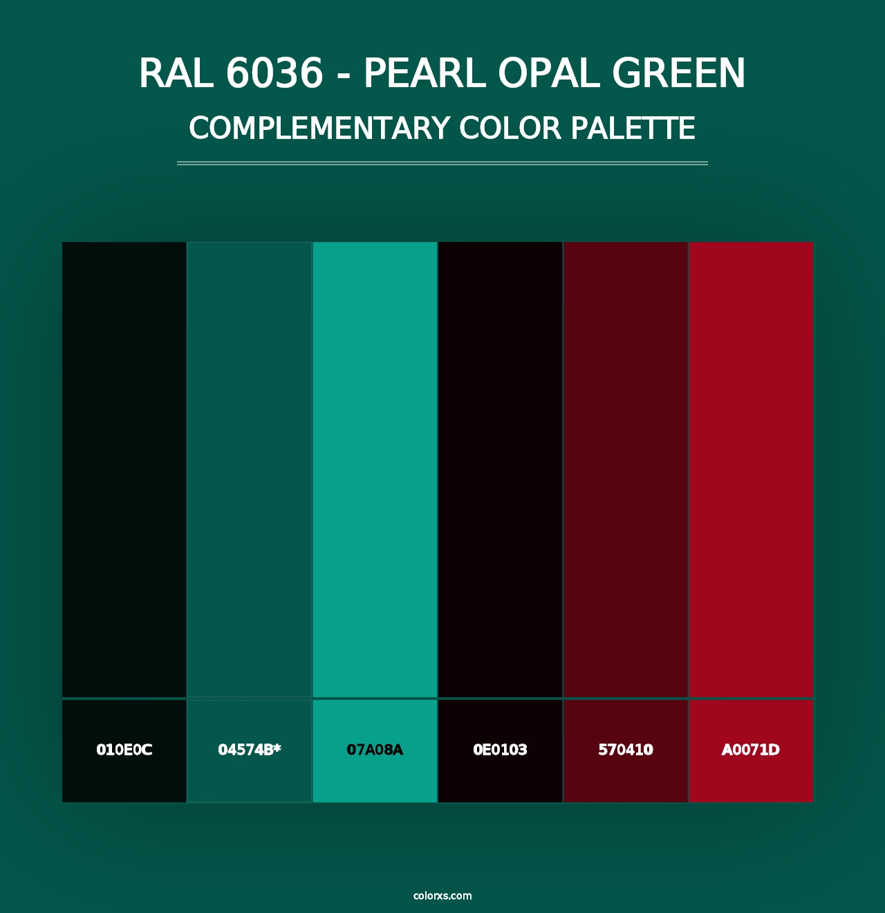 RAL 6036 - Pearl Opal Green - Complementary Color Palette