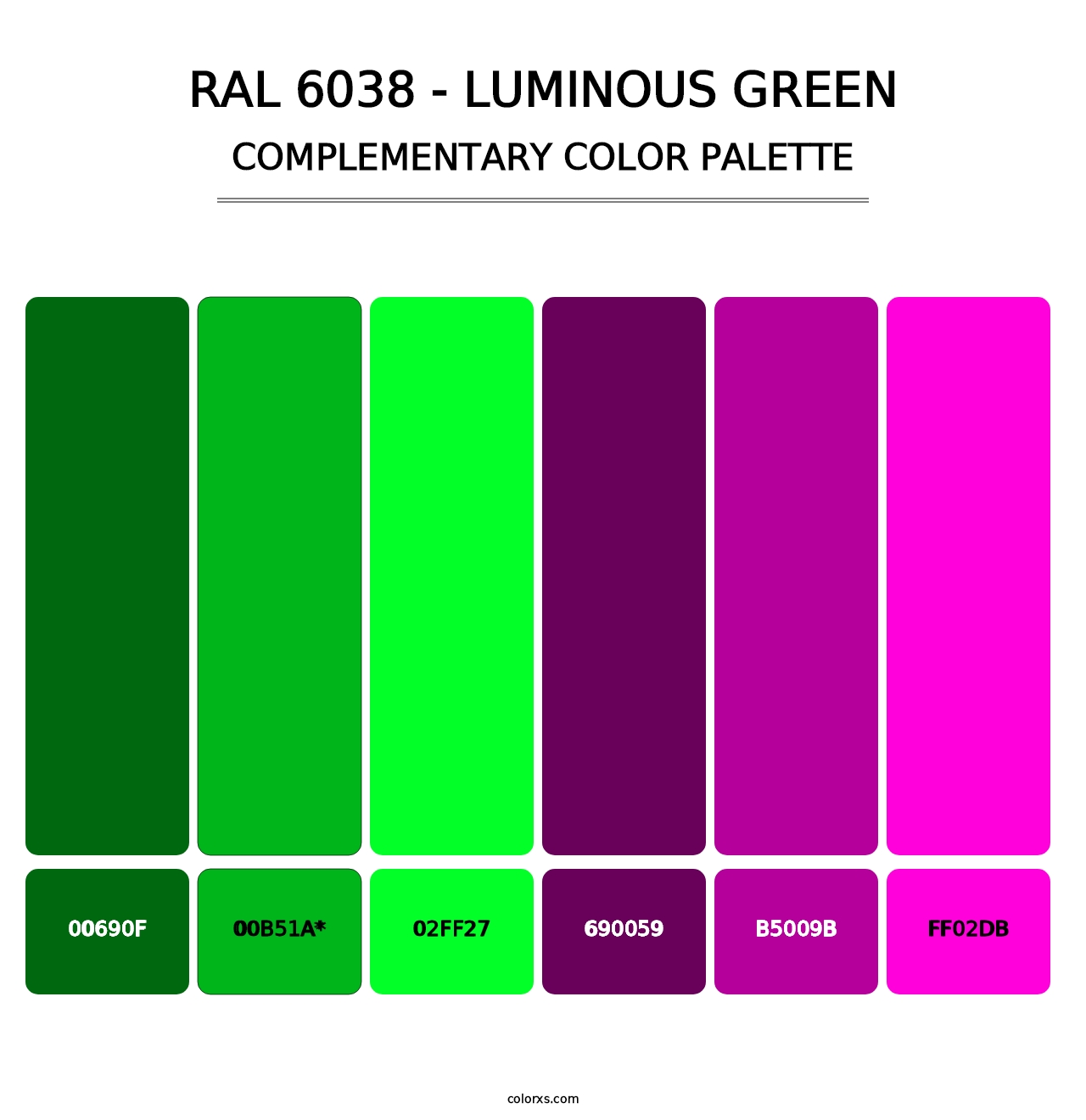 RAL 6038 - Luminous Green - Complementary Color Palette