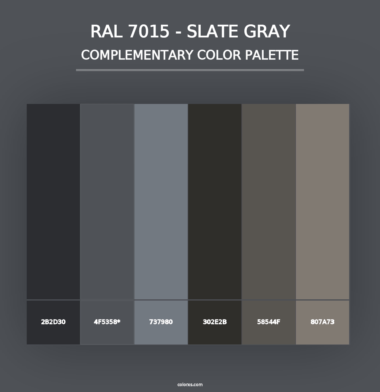 RAL 7015 - Slate Gray - Complementary Color Palette