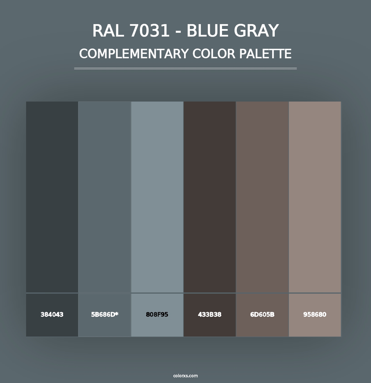 RAL 7031 - Blue Gray - Complementary Color Palette