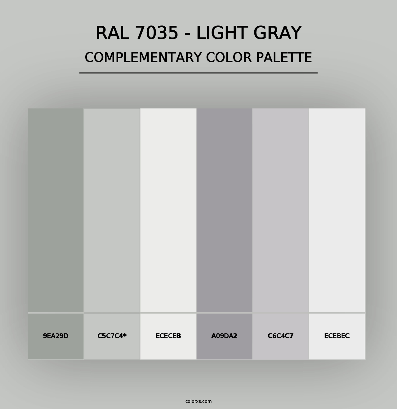 RAL 7035 - Light Gray - Complementary Color Palette