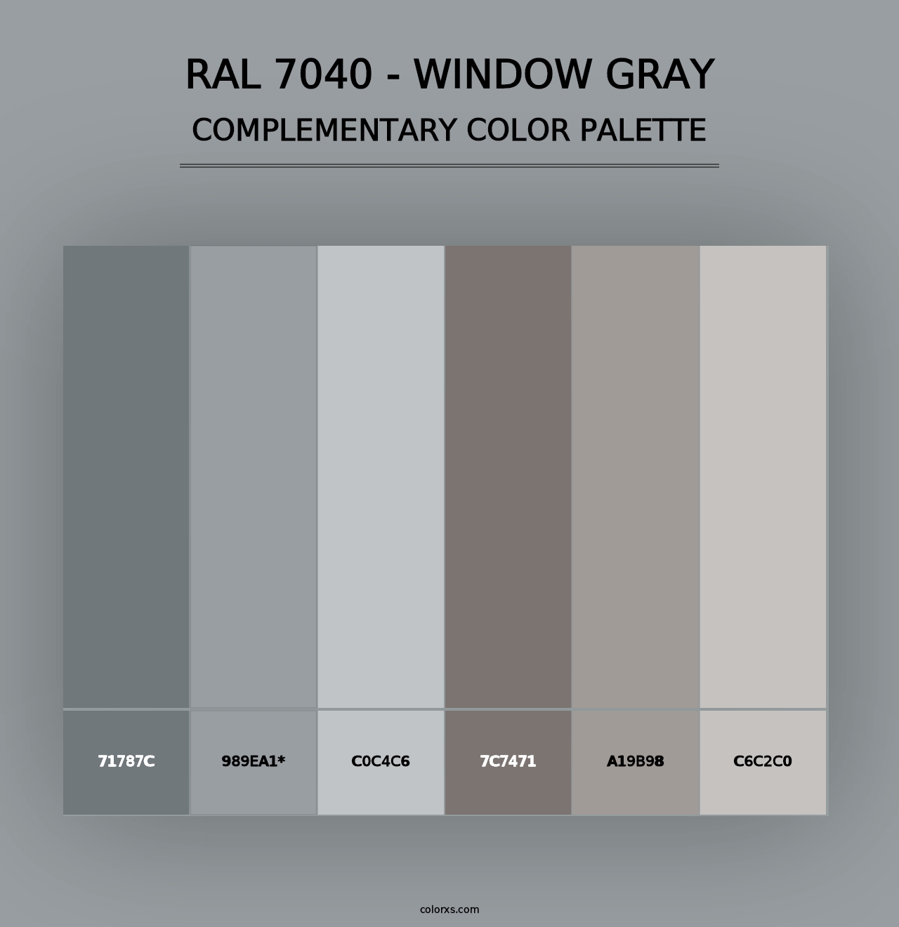 RAL 7040 - Window Gray - Complementary Color Palette