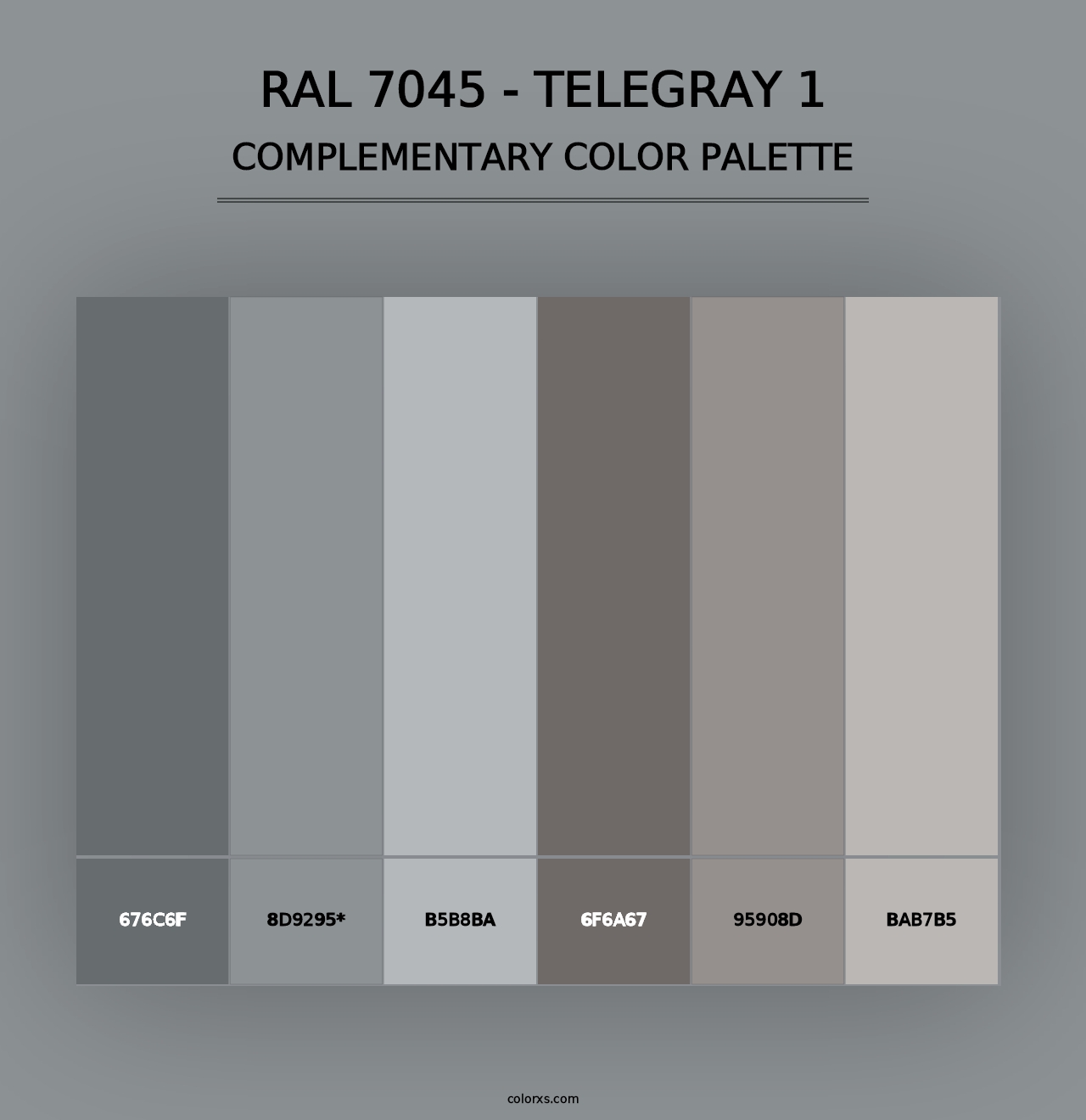 RAL 7045 - Telegray 1 - Complementary Color Palette