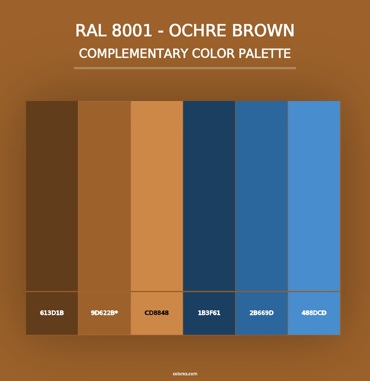 RAL 8001 - Ochre Brown - Complementary Color Palette