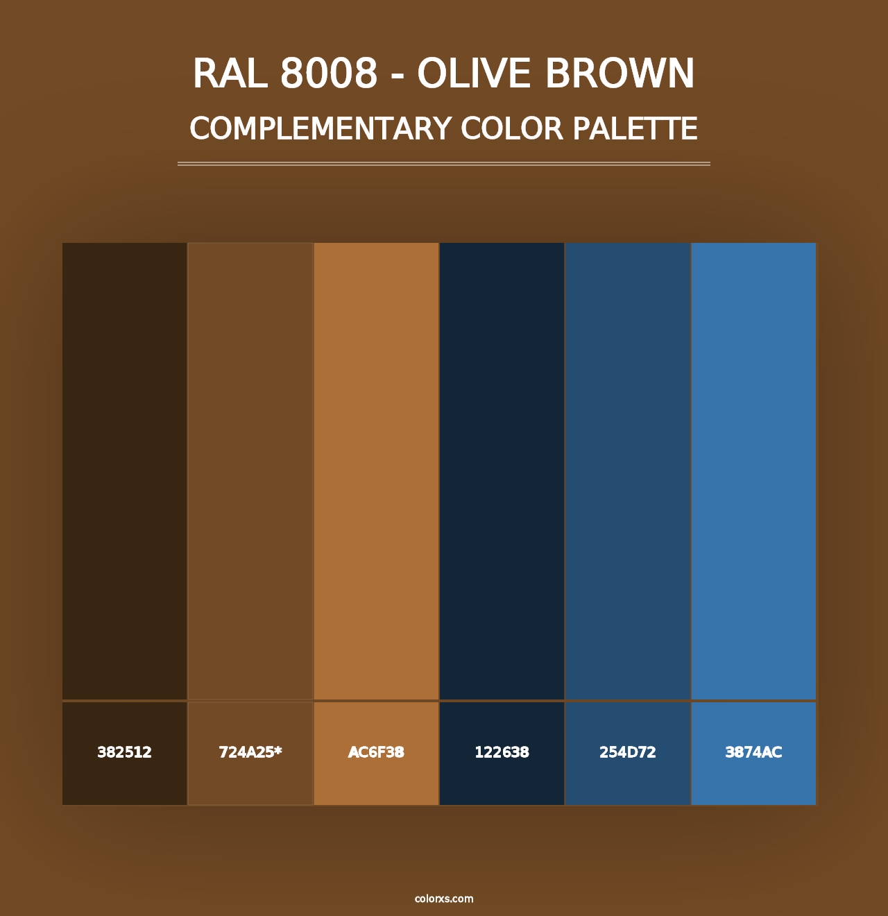 RAL 8008 - Olive Brown - Complementary Color Palette