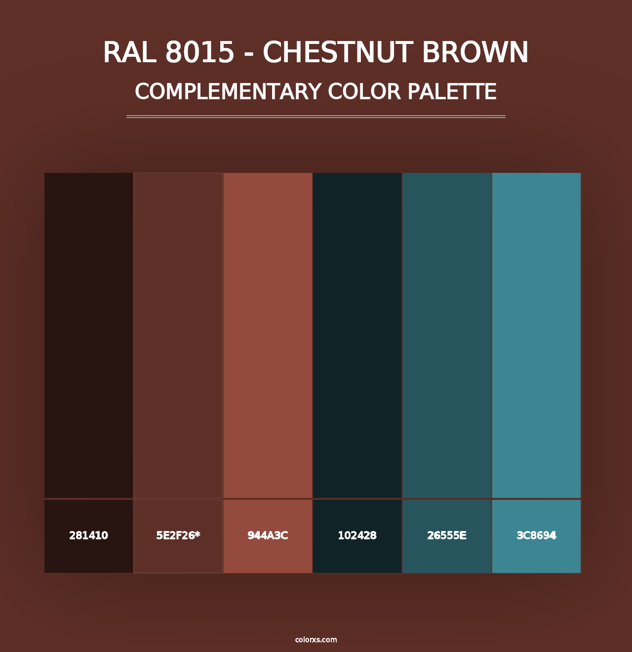 RAL 8015 - Chestnut Brown - Complementary Color Palette