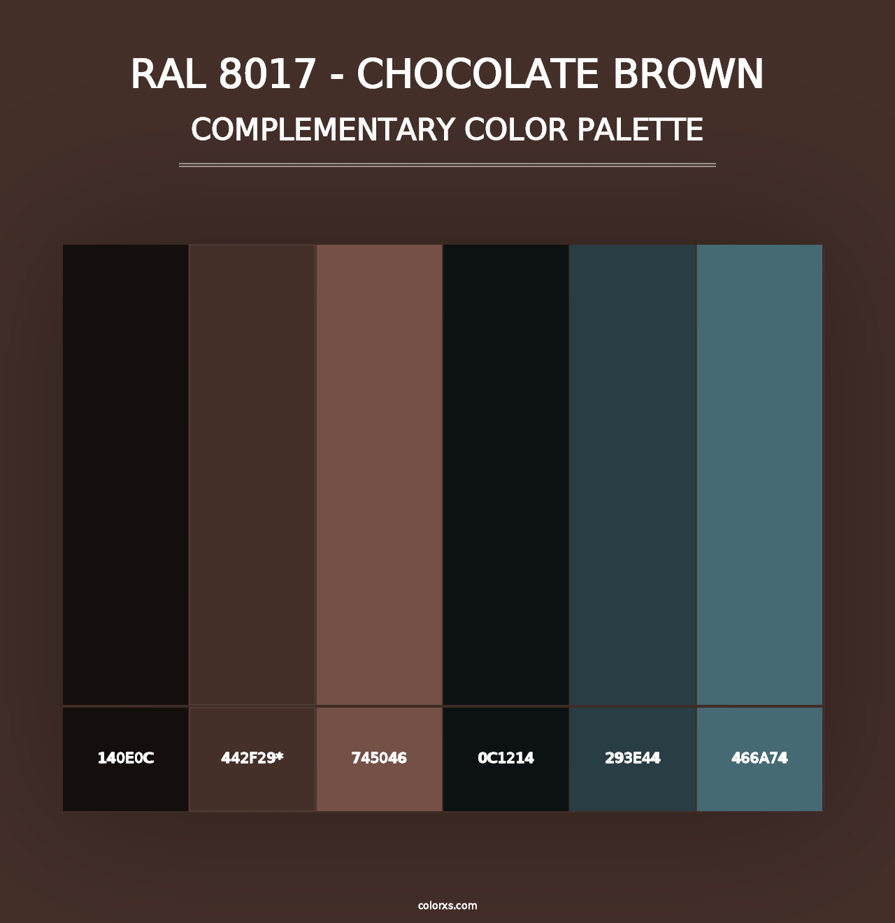 RAL 8017 - Chocolate Brown - Complementary Color Palette