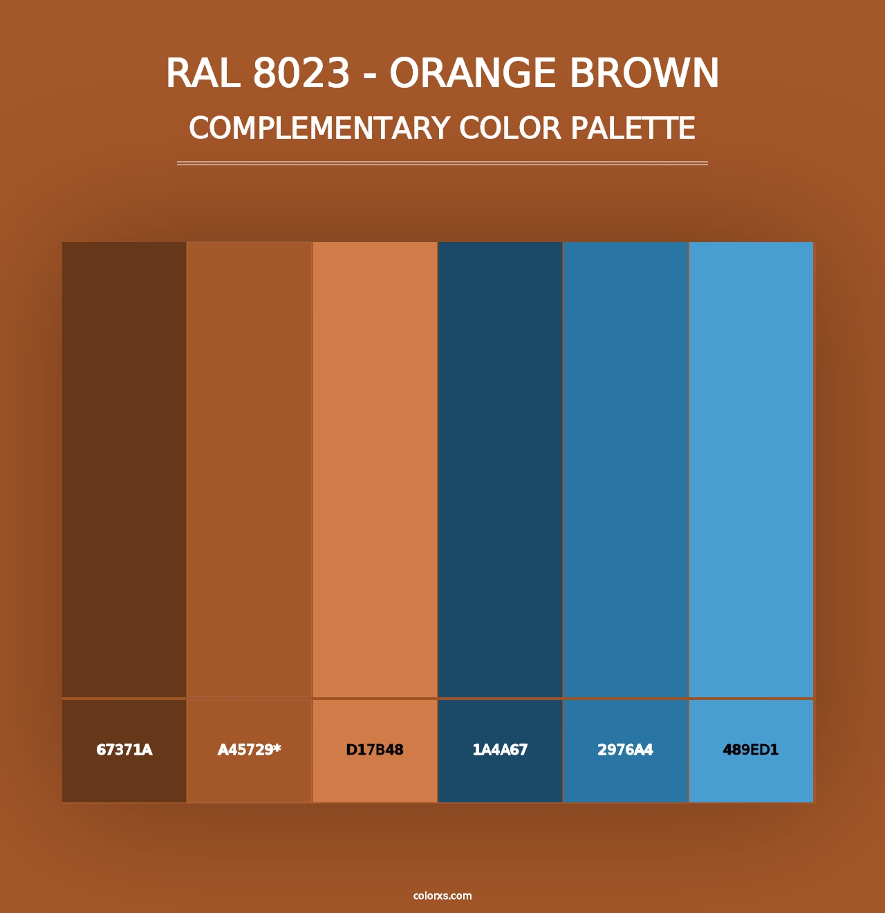 RAL 8023 - Orange Brown - Complementary Color Palette