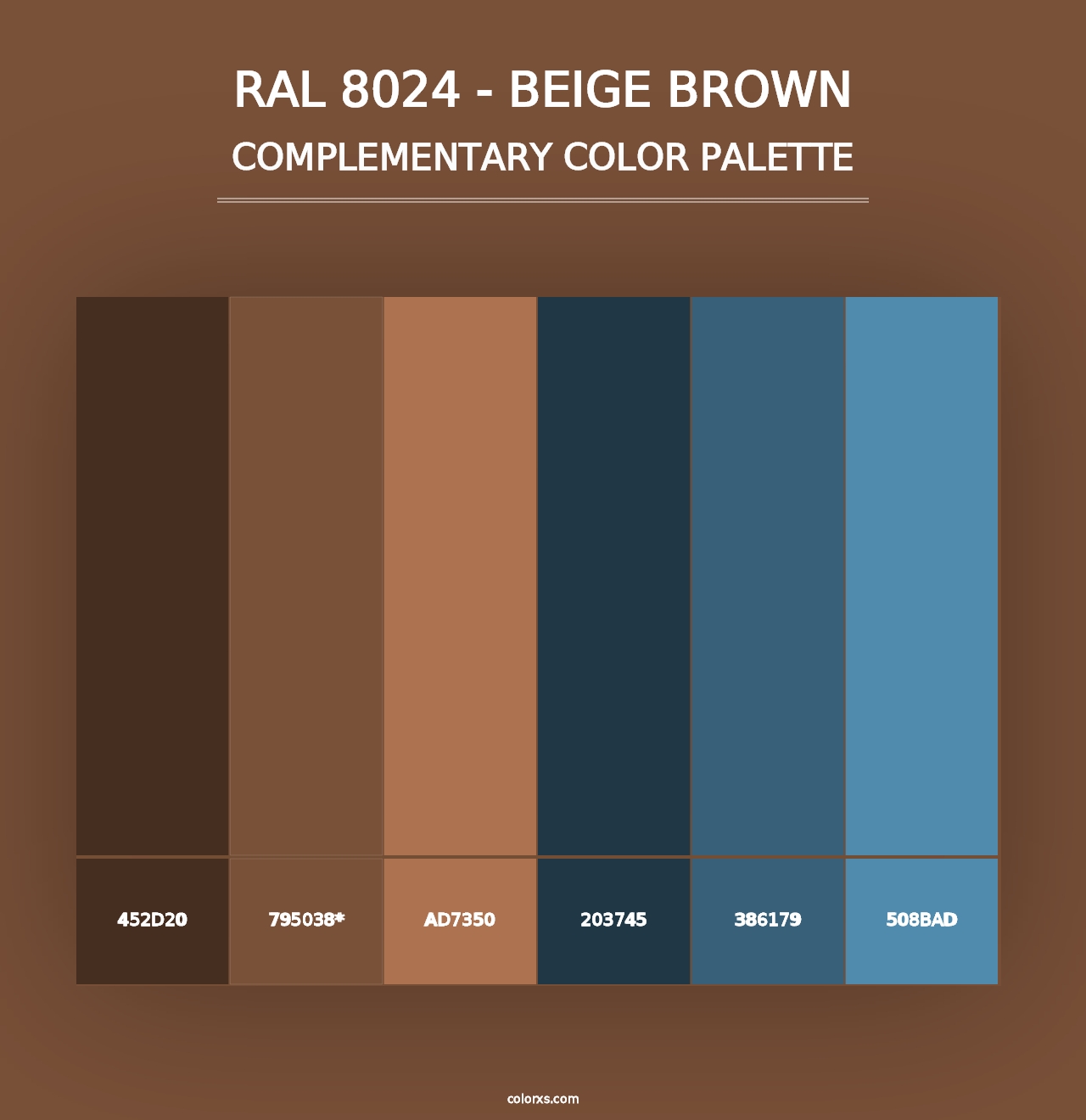 RAL 8024 - Beige Brown - Complementary Color Palette