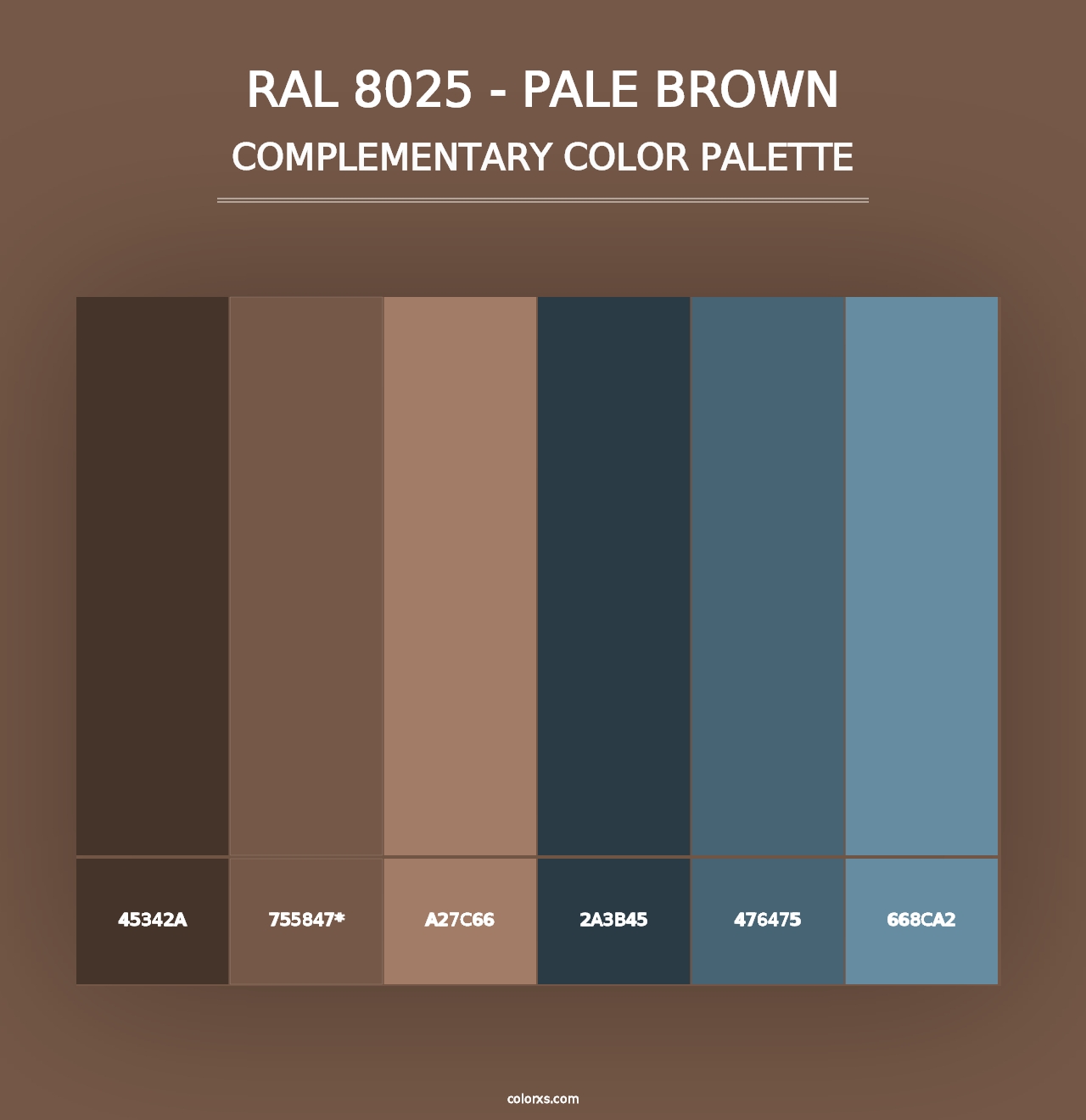 RAL 8025 - Pale Brown - Complementary Color Palette