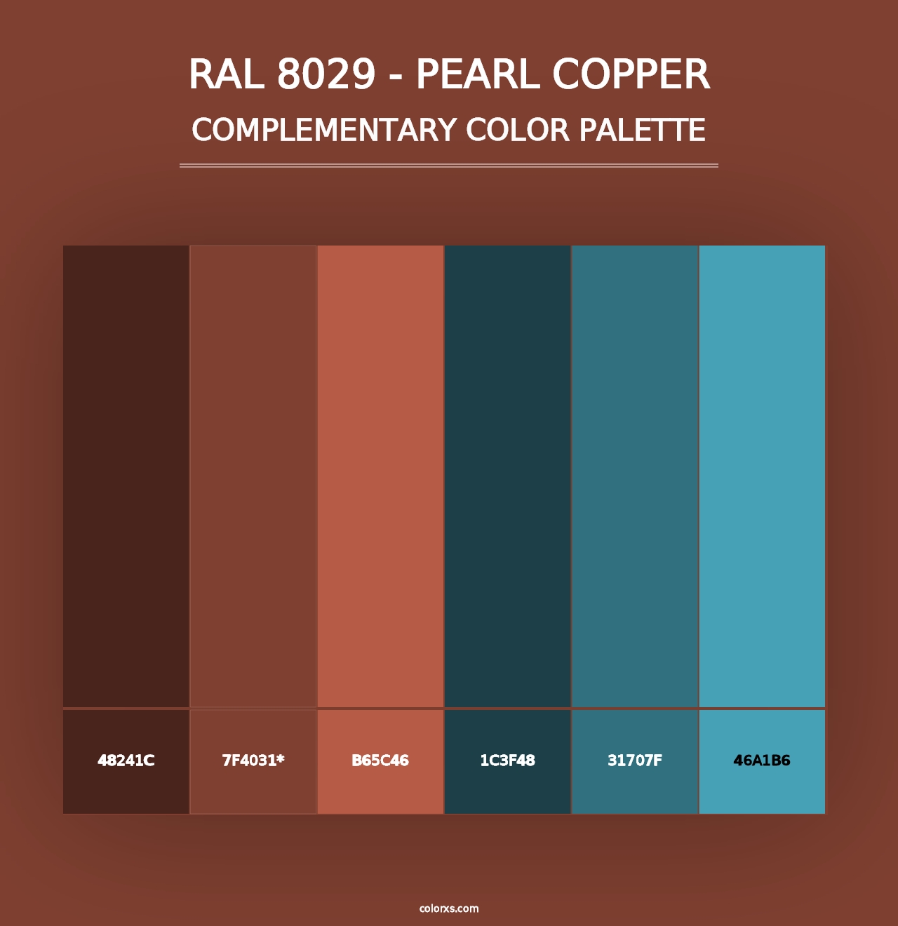 RAL 8029 - Pearl Copper - Complementary Color Palette