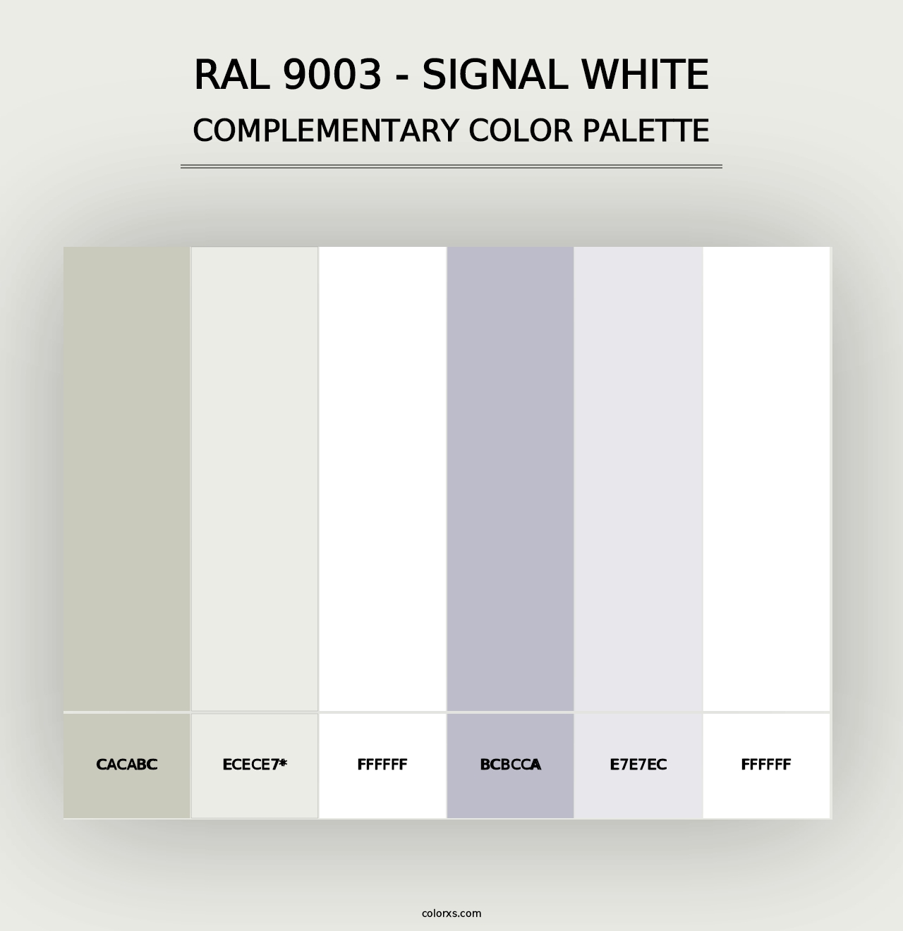 RAL 9003 - Signal White color palettes - colorxs.com