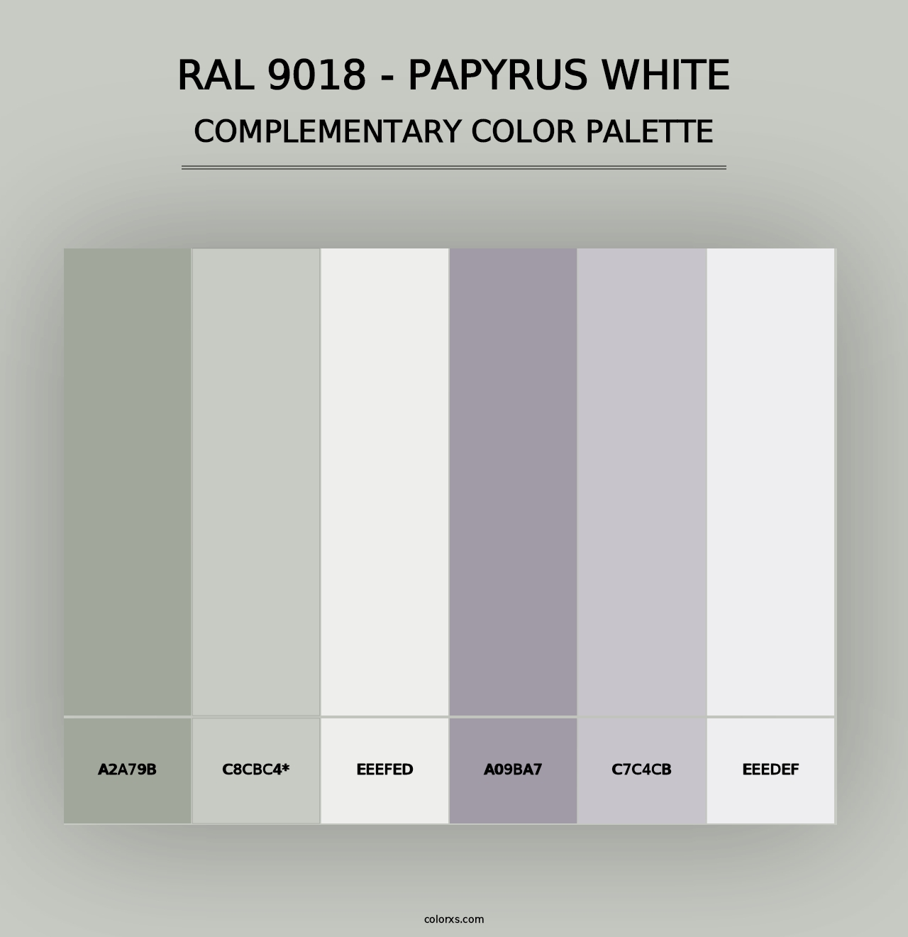 RAL 9018 - Papyrus White - Complementary Color Palette