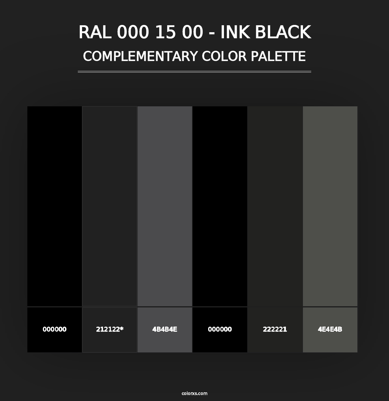 RAL 000 15 00 - Ink Black - Complementary Color Palette