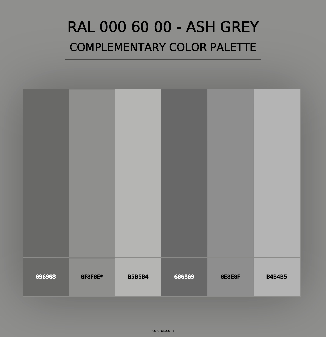 RAL 000 60 00 - Ash Grey - Complementary Color Palette