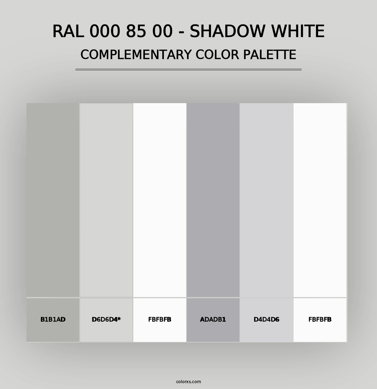 RAL 000 85 00 - Shadow White - Complementary Color Palette