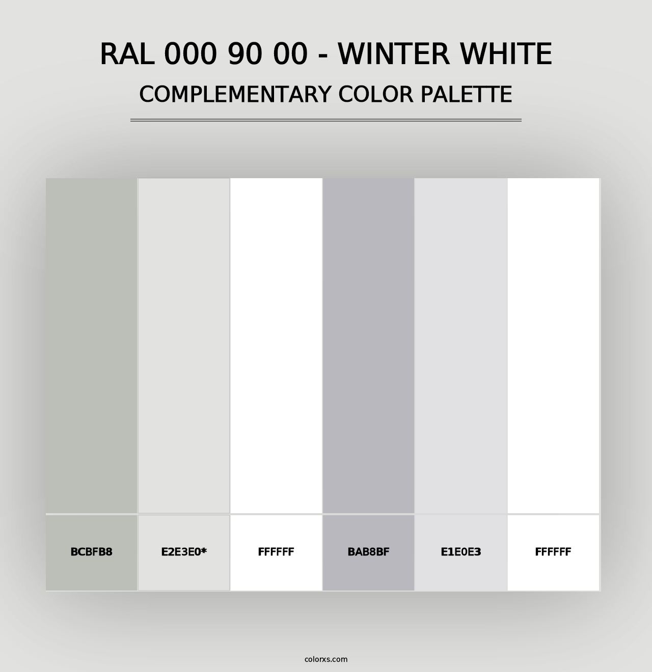 RAL 000 90 00 - Winter White - Complementary Color Palette