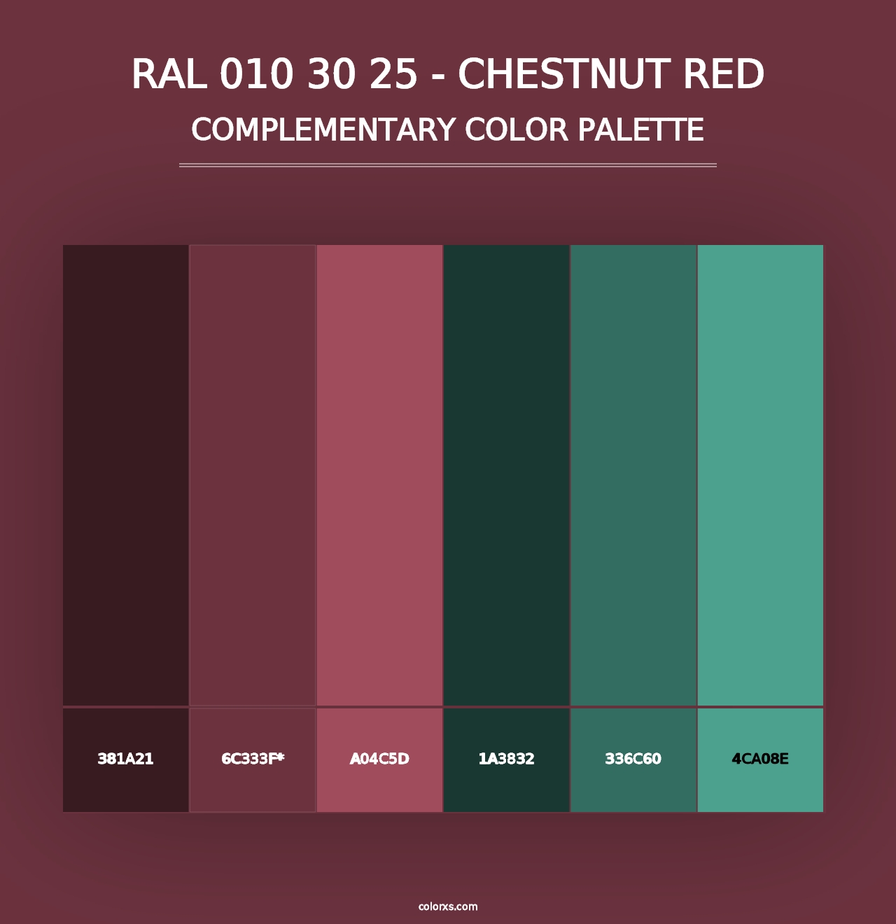 RAL 010 30 25 - Chestnut Red - Complementary Color Palette