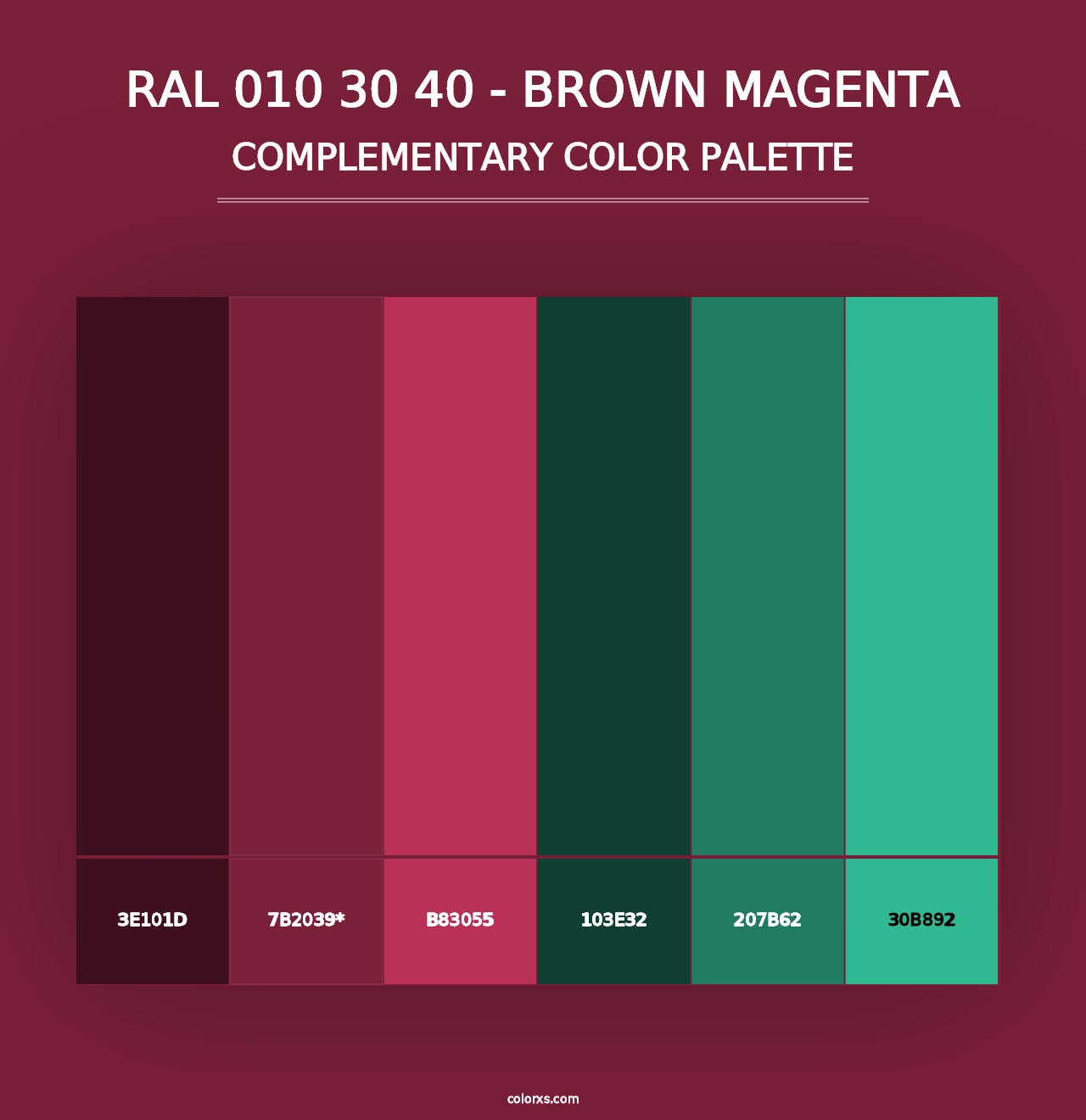 RAL 010 30 40 - Brown Magenta - Complementary Color Palette