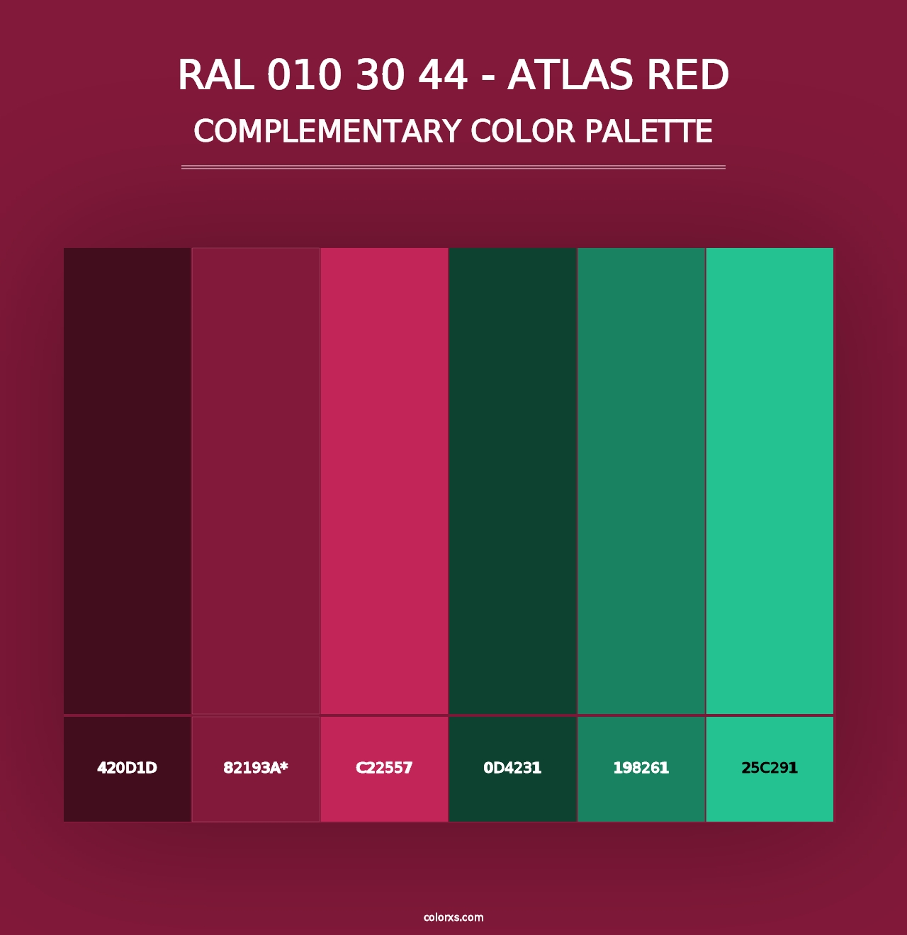 RAL 010 30 44 - Atlas Red - Complementary Color Palette