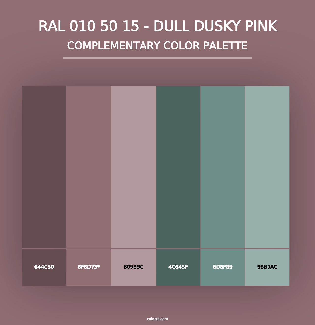 RAL 010 50 15 - Dull Dusky Pink - Complementary Color Palette