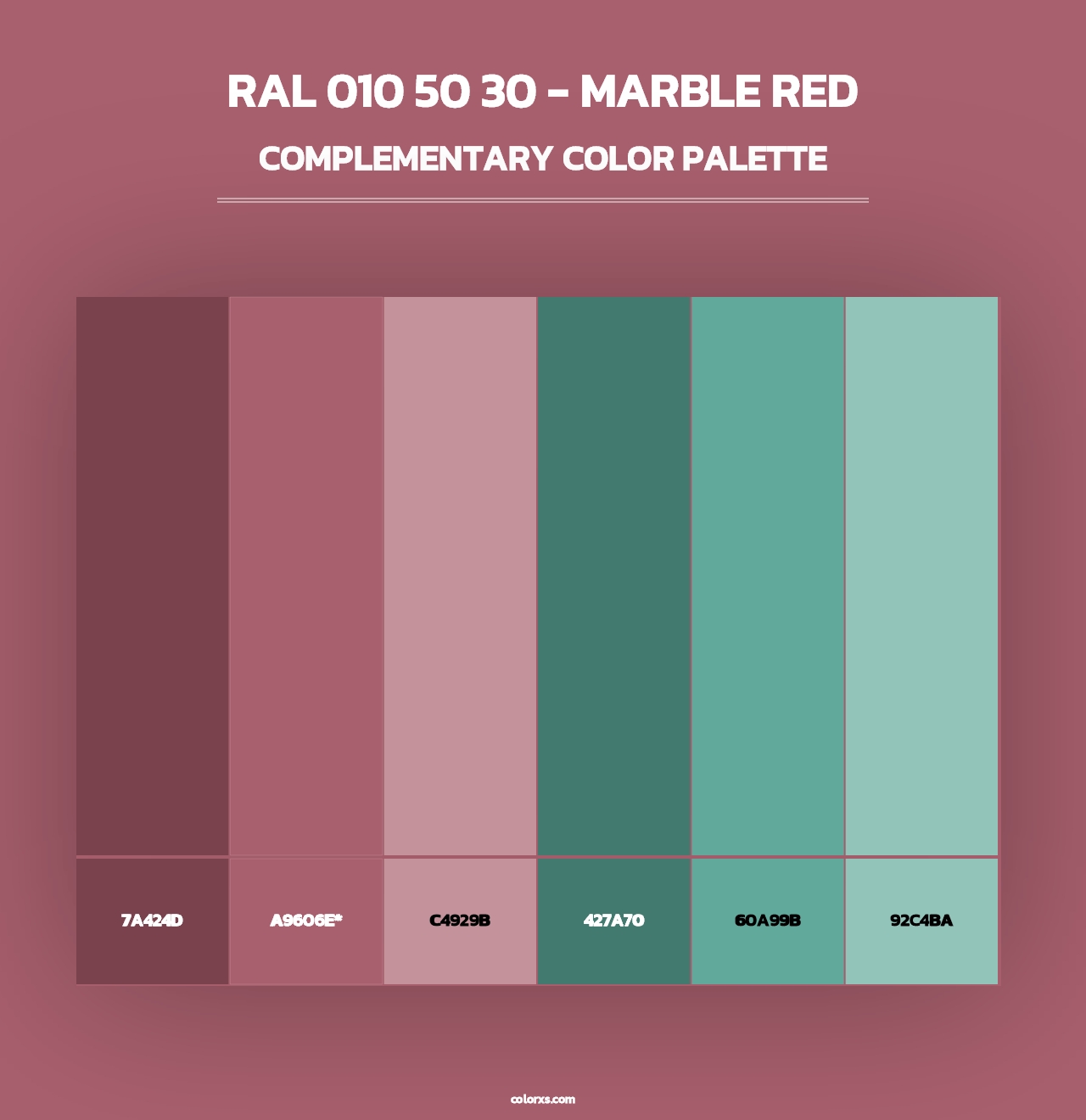 RAL 010 50 30 - Marble Red - Complementary Color Palette