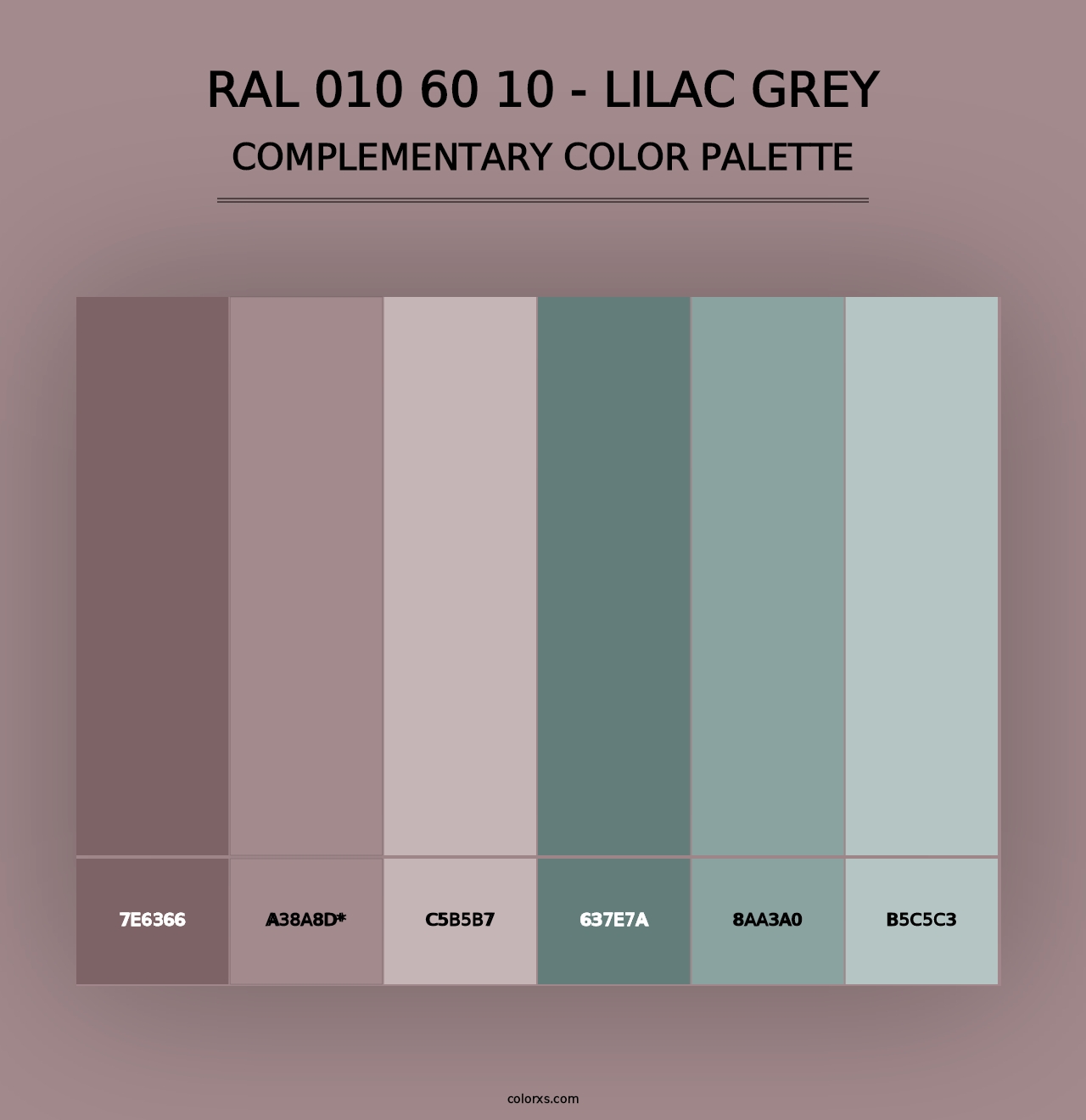 RAL 010 60 10 - Lilac Grey - Complementary Color Palette