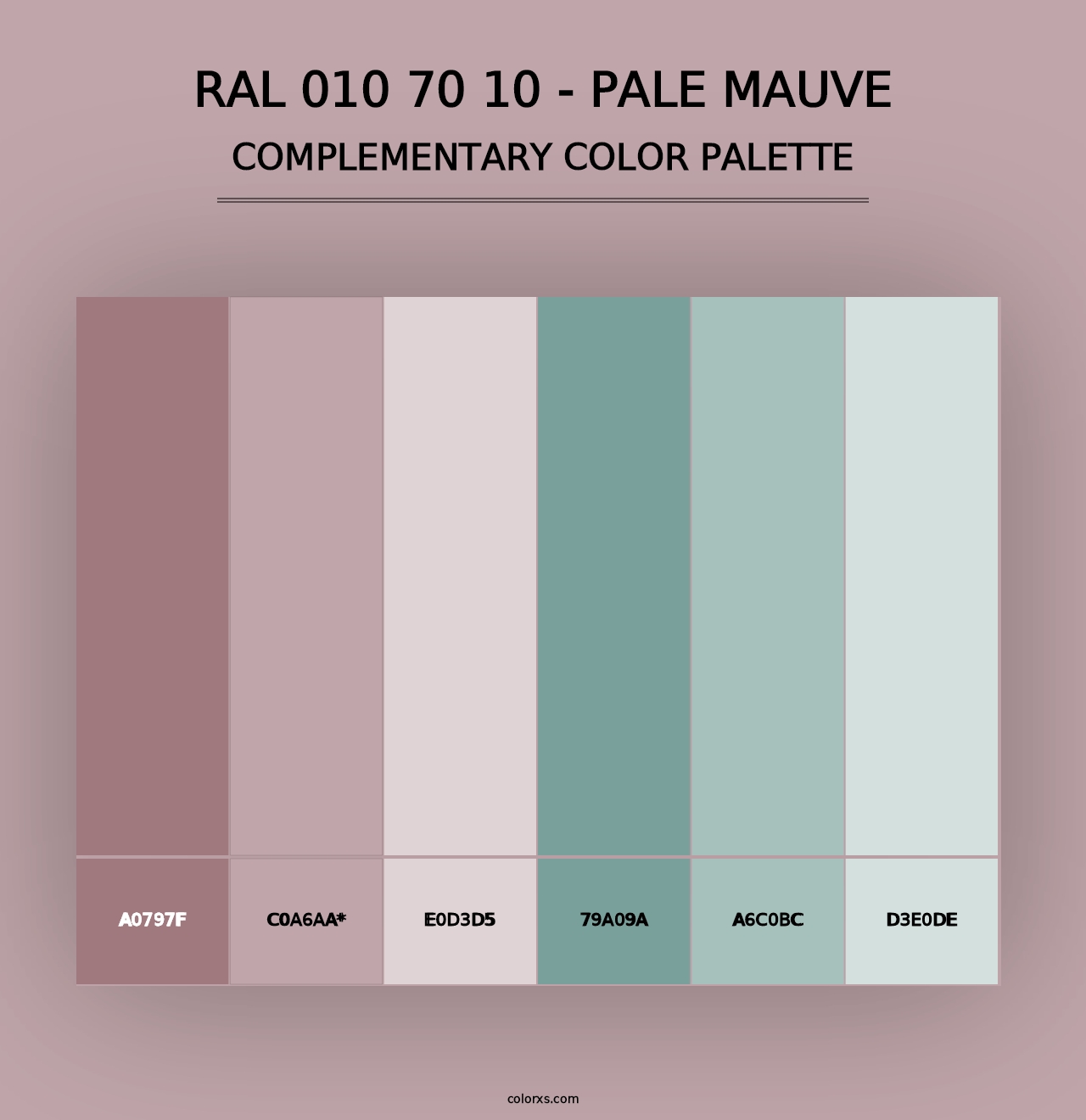 RAL 010 70 10 - Pale Mauve - Complementary Color Palette