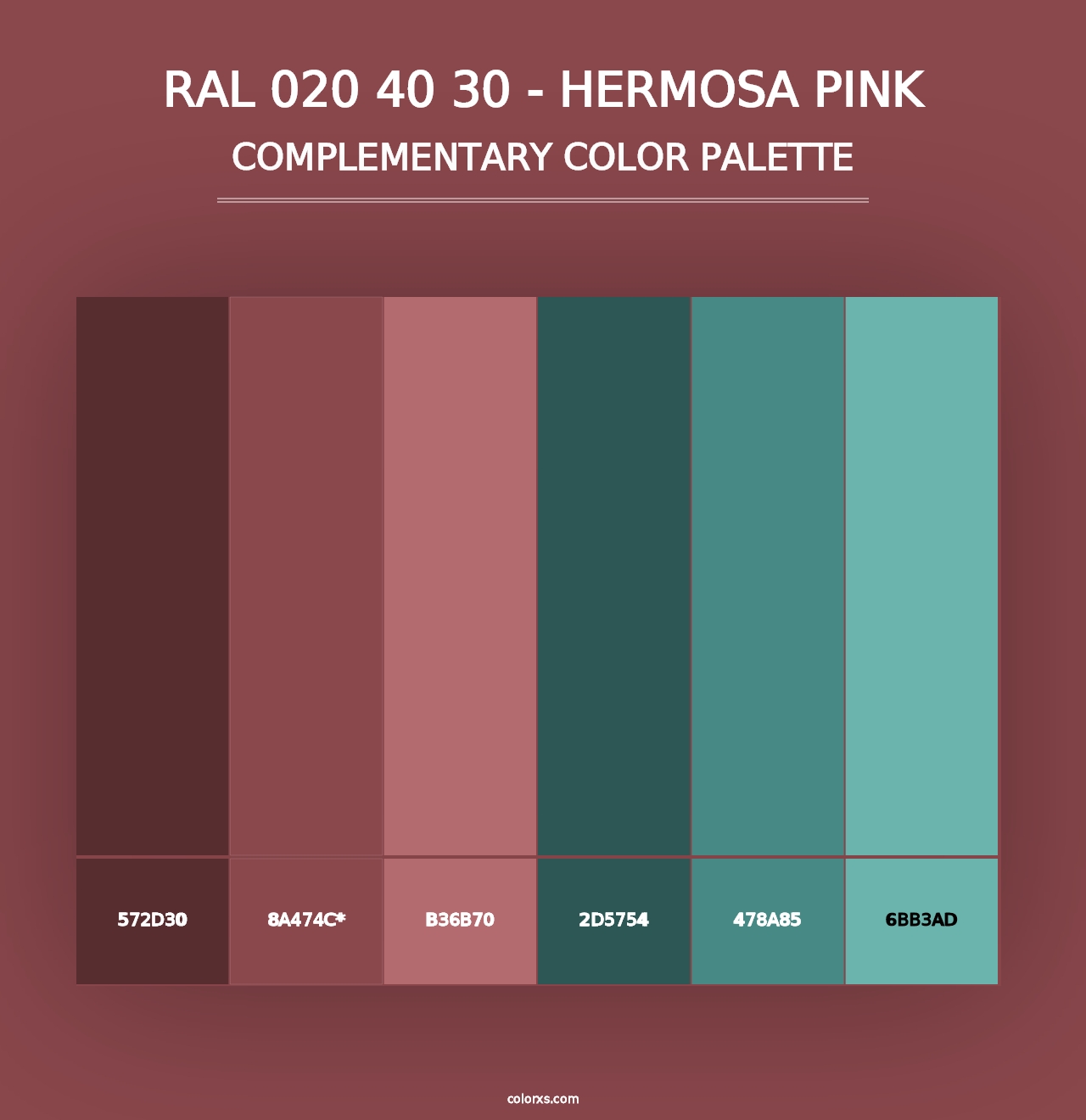 RAL 020 40 30 - Hermosa Pink - Complementary Color Palette