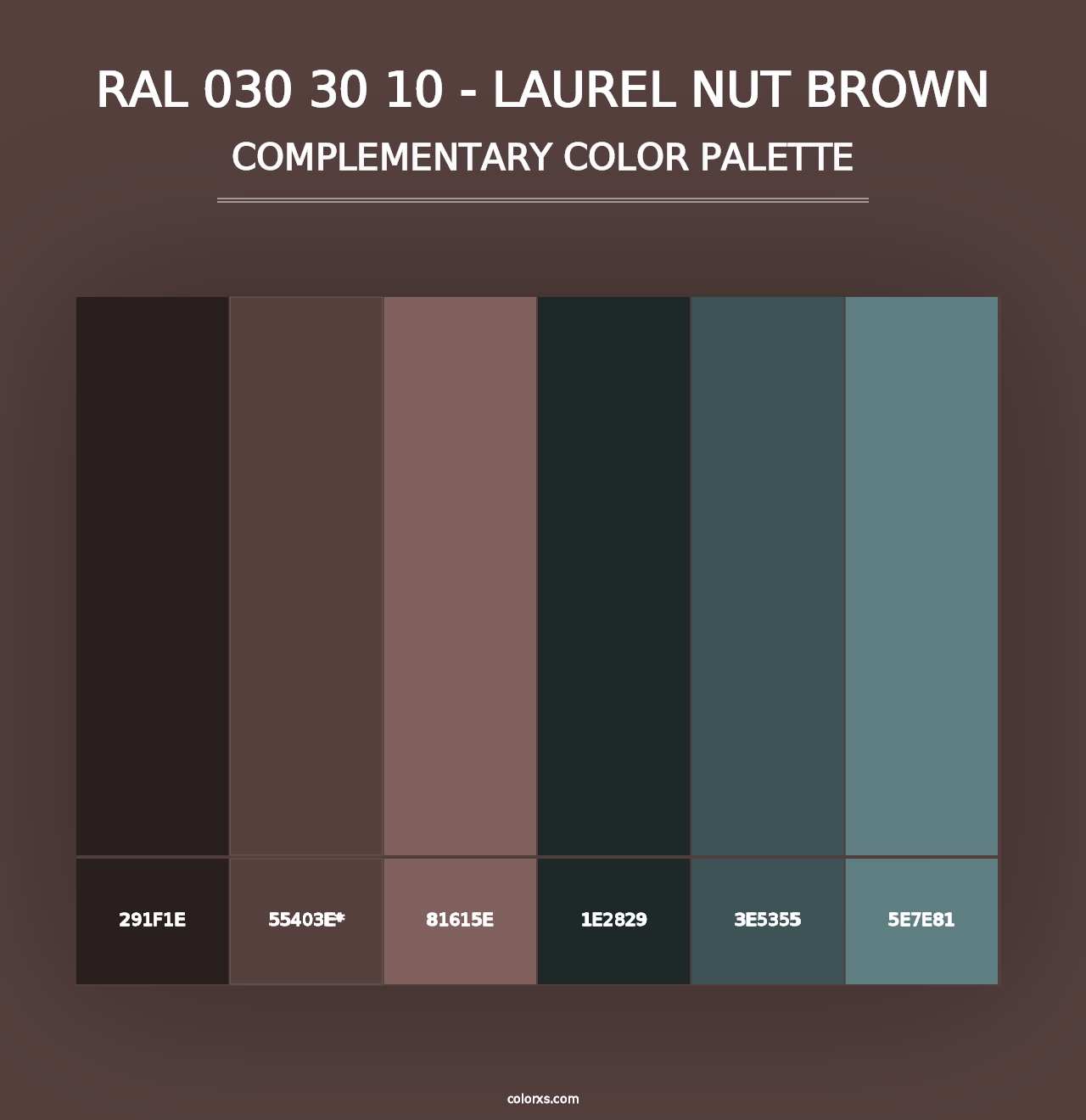 RAL 030 30 10 - Laurel Nut Brown - Complementary Color Palette