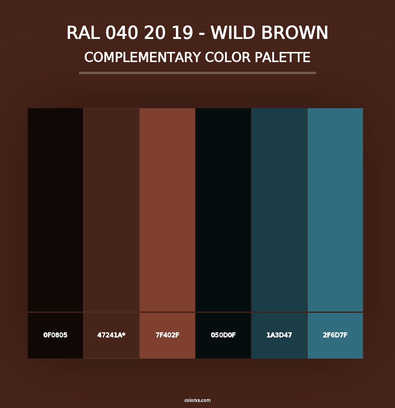 RAL 040 20 19 - Wild Brown - Complementary Color Palette