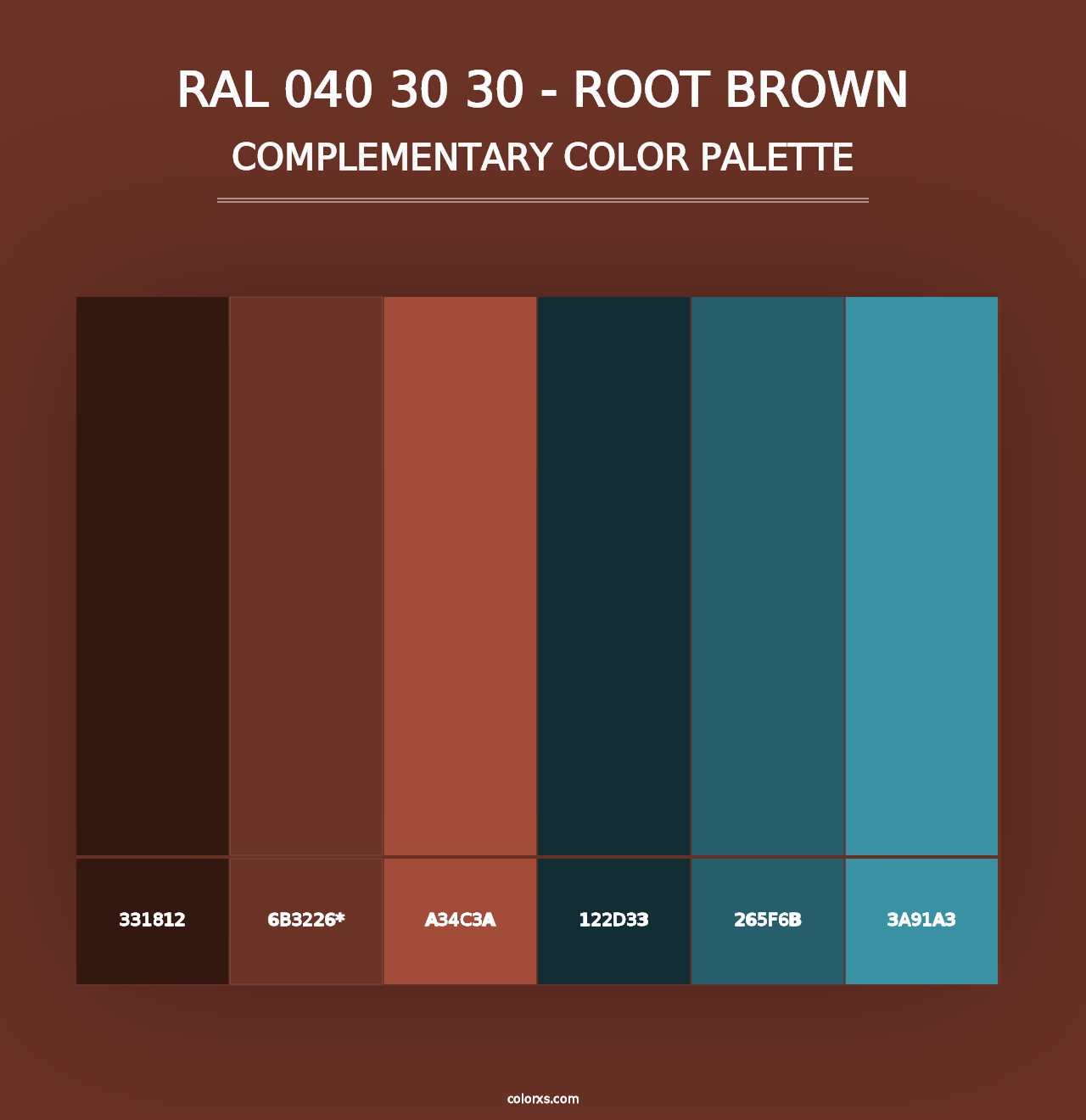 RAL 040 30 30 - Root Brown - Complementary Color Palette